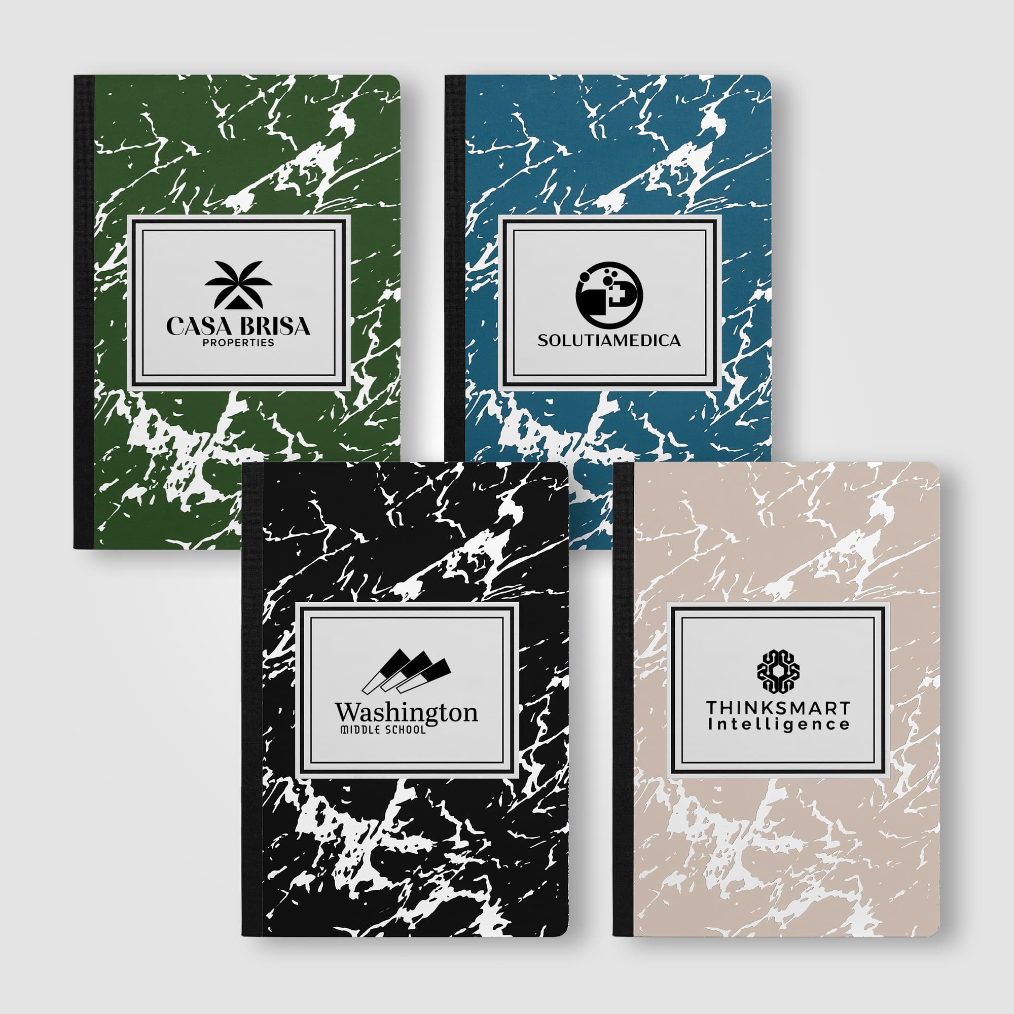 Slate FSC Paper Marble Hardcover Composition Notebook – A5 - Image 1