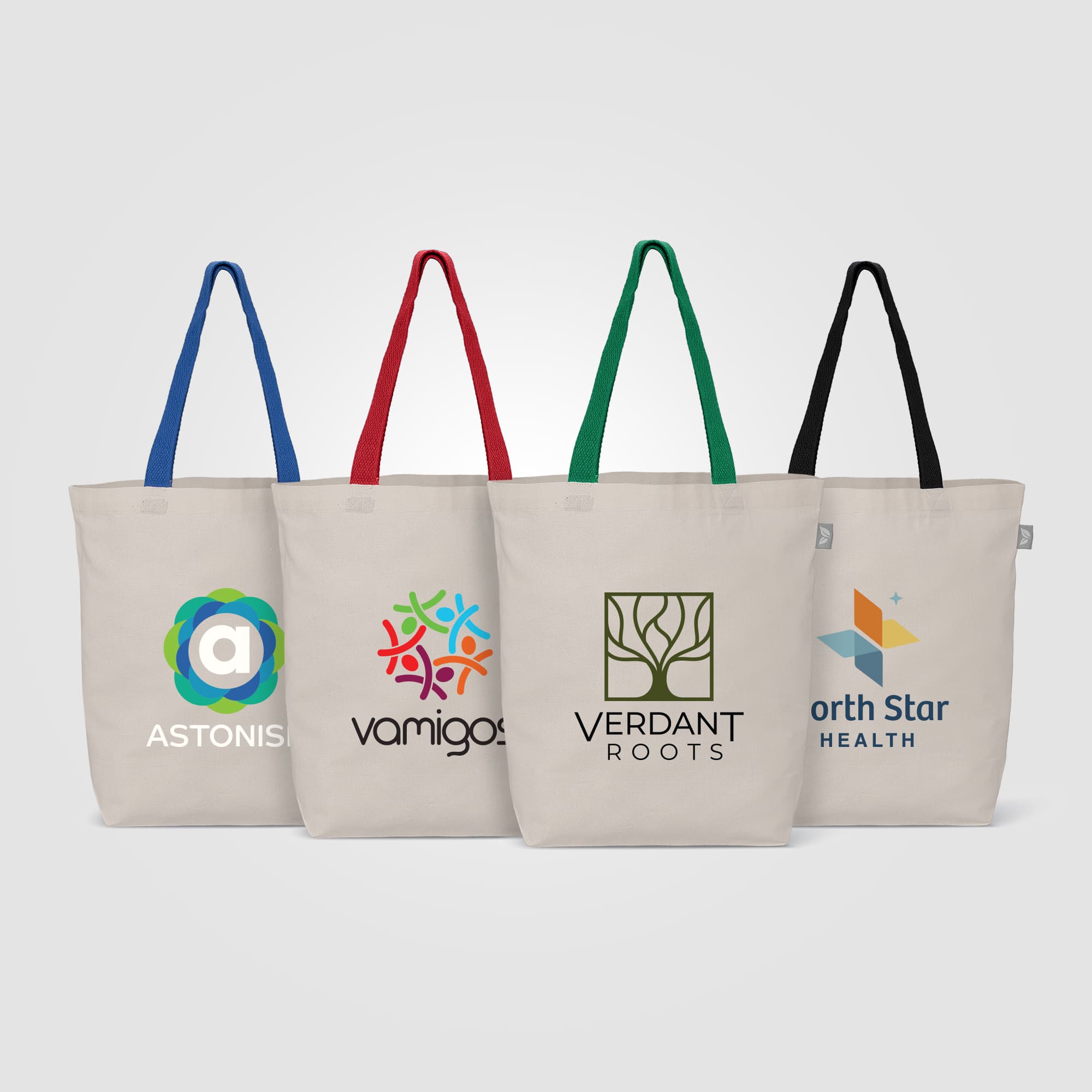 Tonga Recycled 5oz Cotton Colored Handle Shopping Tote Bag - 11L