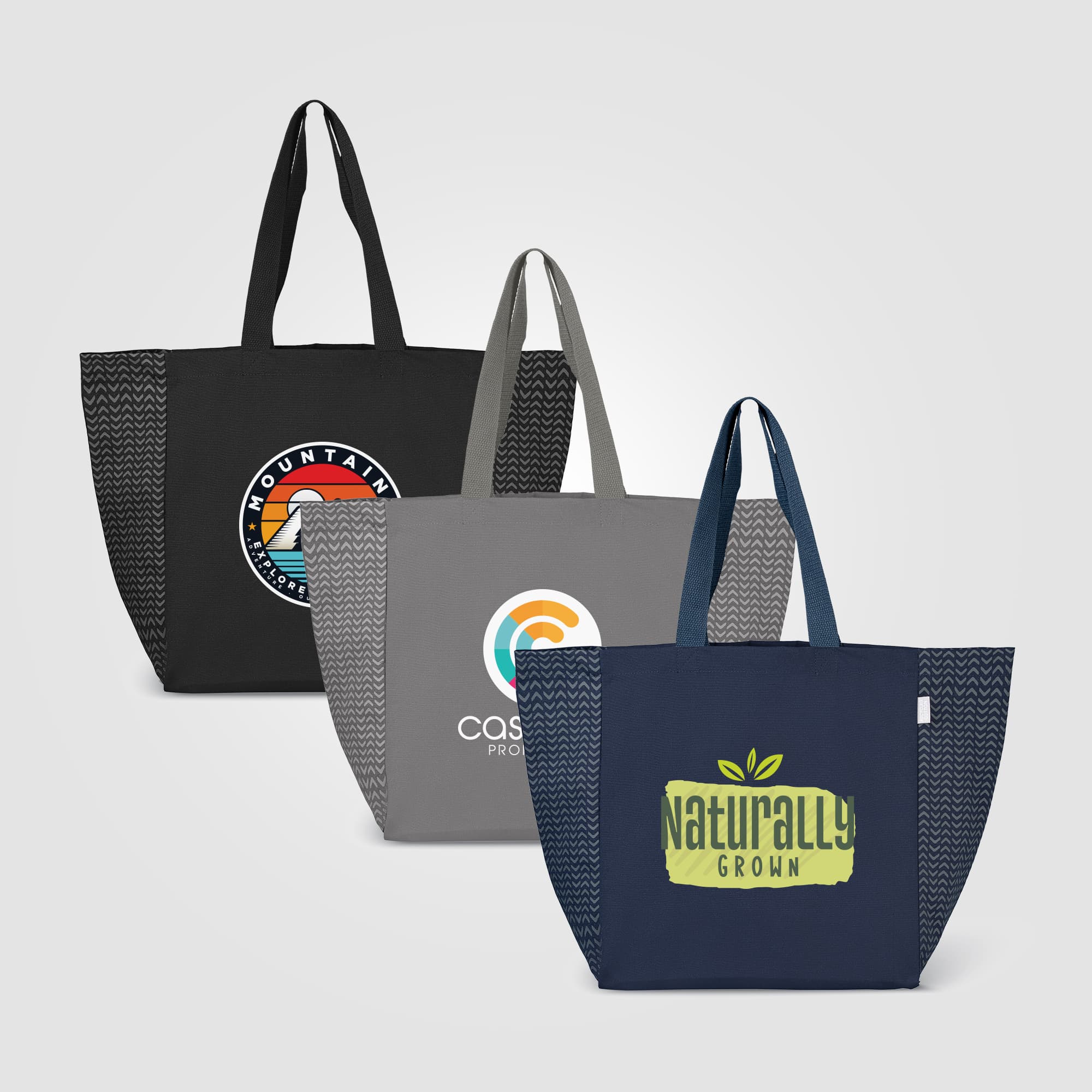 Toronto Recycled Cotton Chevron Tote Bag – 8 oz - Image 1