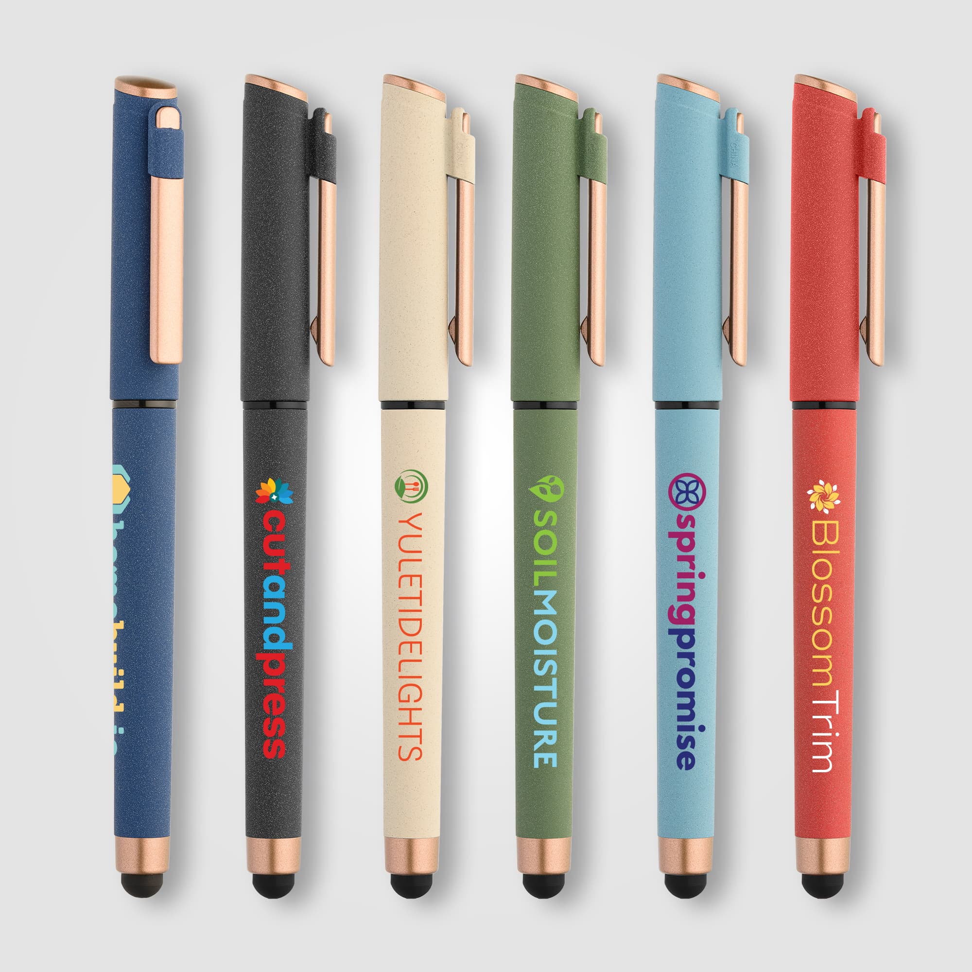 York Recycled Plastic Bronze Trim Stylus Gel Pen - Image 1