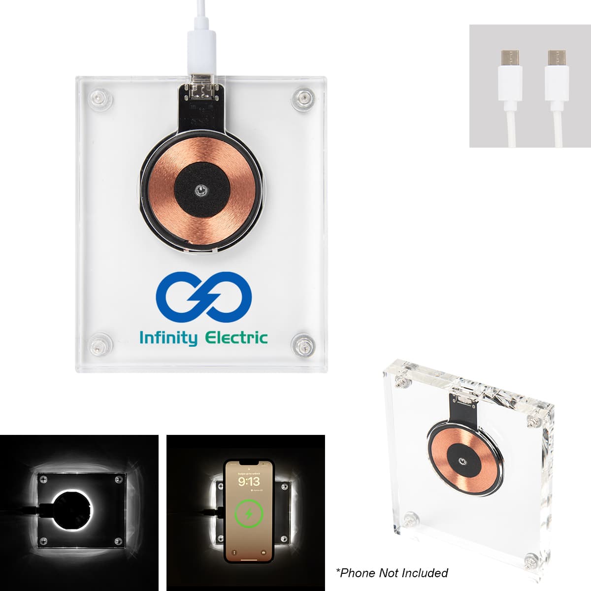 15W Acrylic Light Up Wireless Charger - Image 1