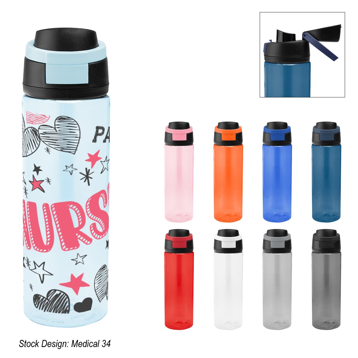 24 Oz. Full Color Pop Sip rPET Bottle - Image 1