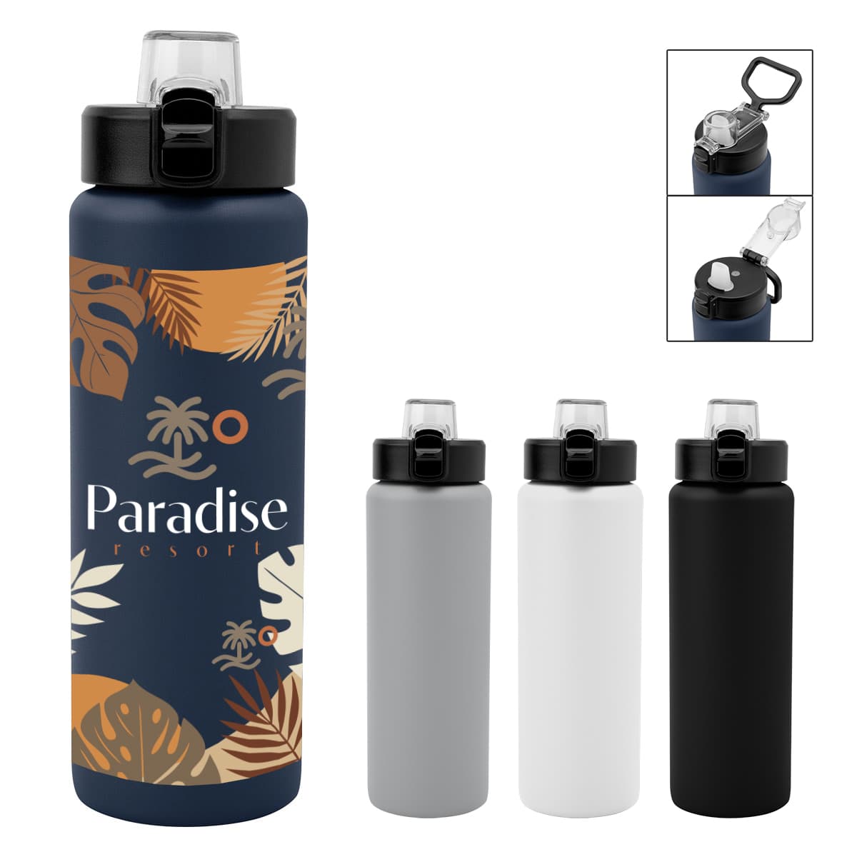 30 Oz. Full Color Nolan Recycled Single Wall Stainless Steel Bottle - Image 1