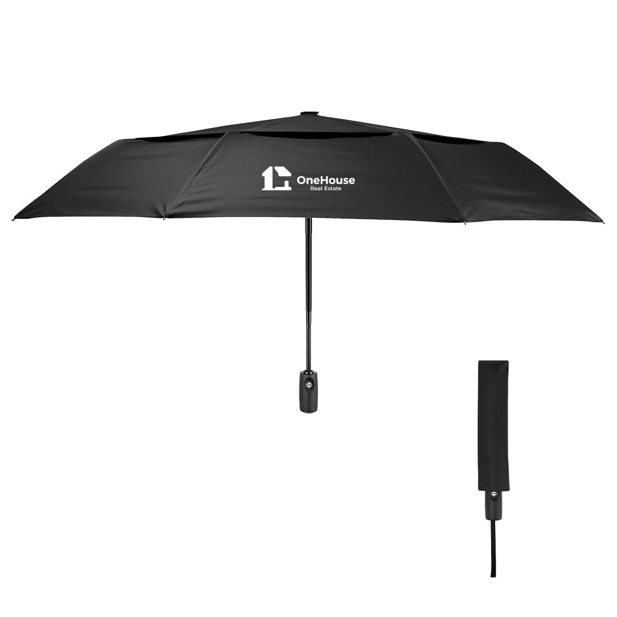 42" Telescopic Folding Umbrella With 100% rPET Canopy - Image 1