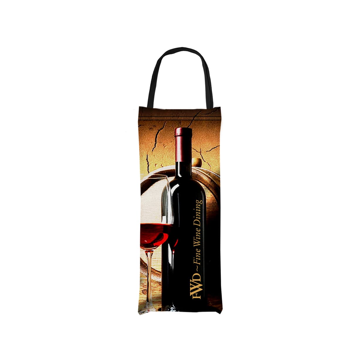 6" W X 16" H Polyester Wine Bag - Image 1