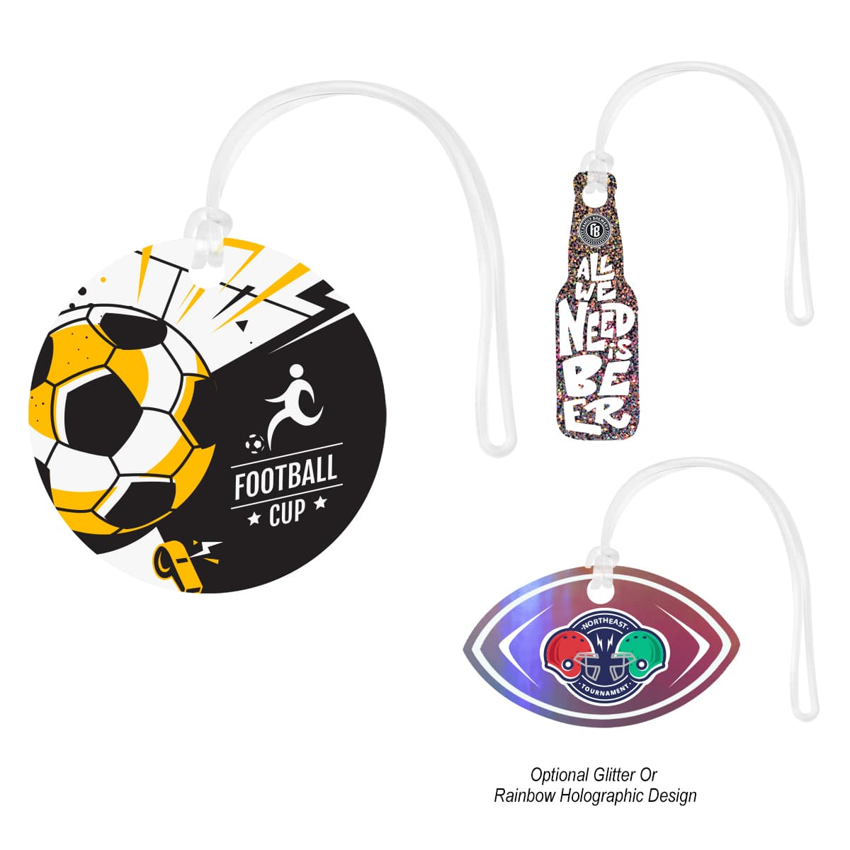 Acrylic Bag Tag - Custom Shape 5" - Image 1