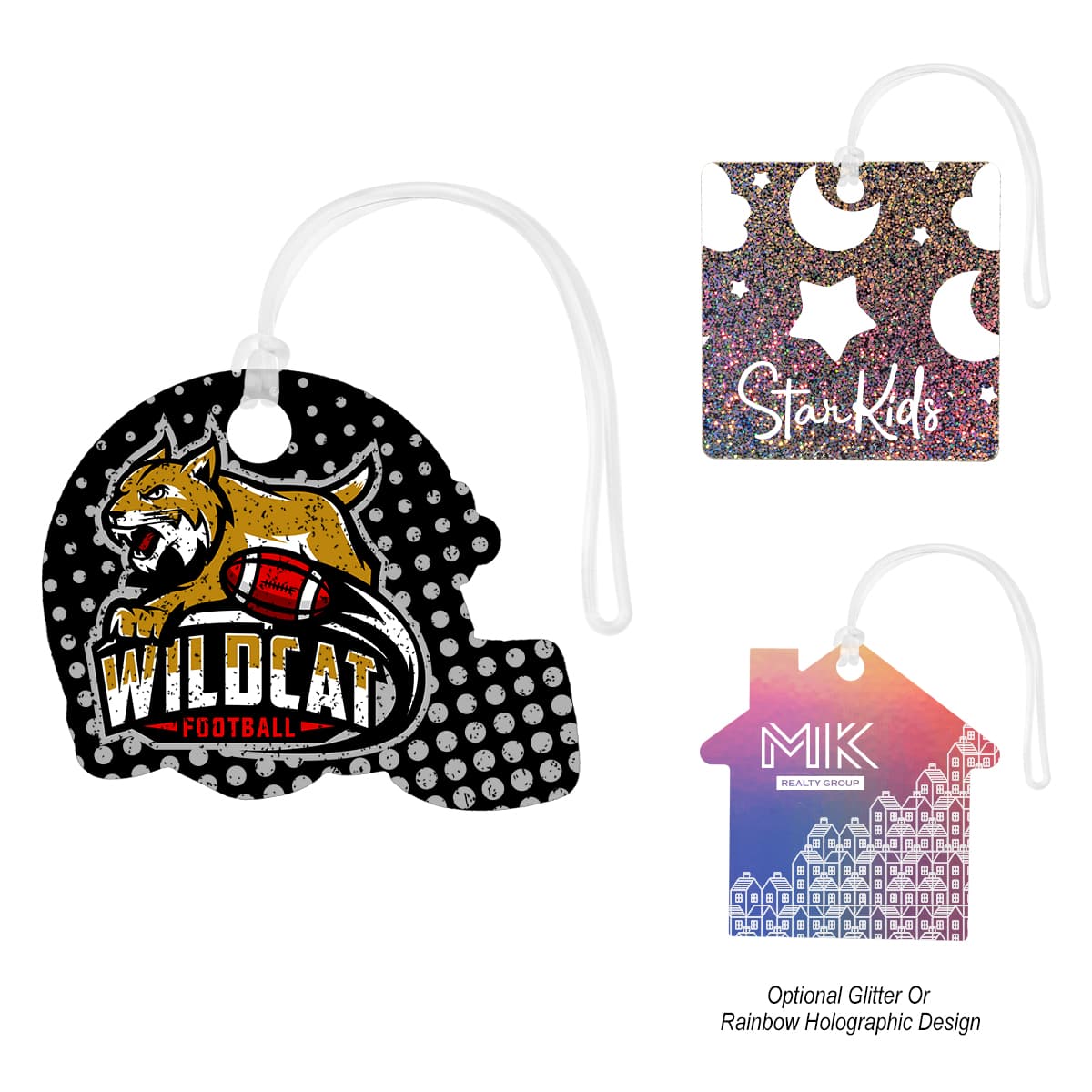 Acrylic Bag Tag - Custom Shapes 6" - Image 1