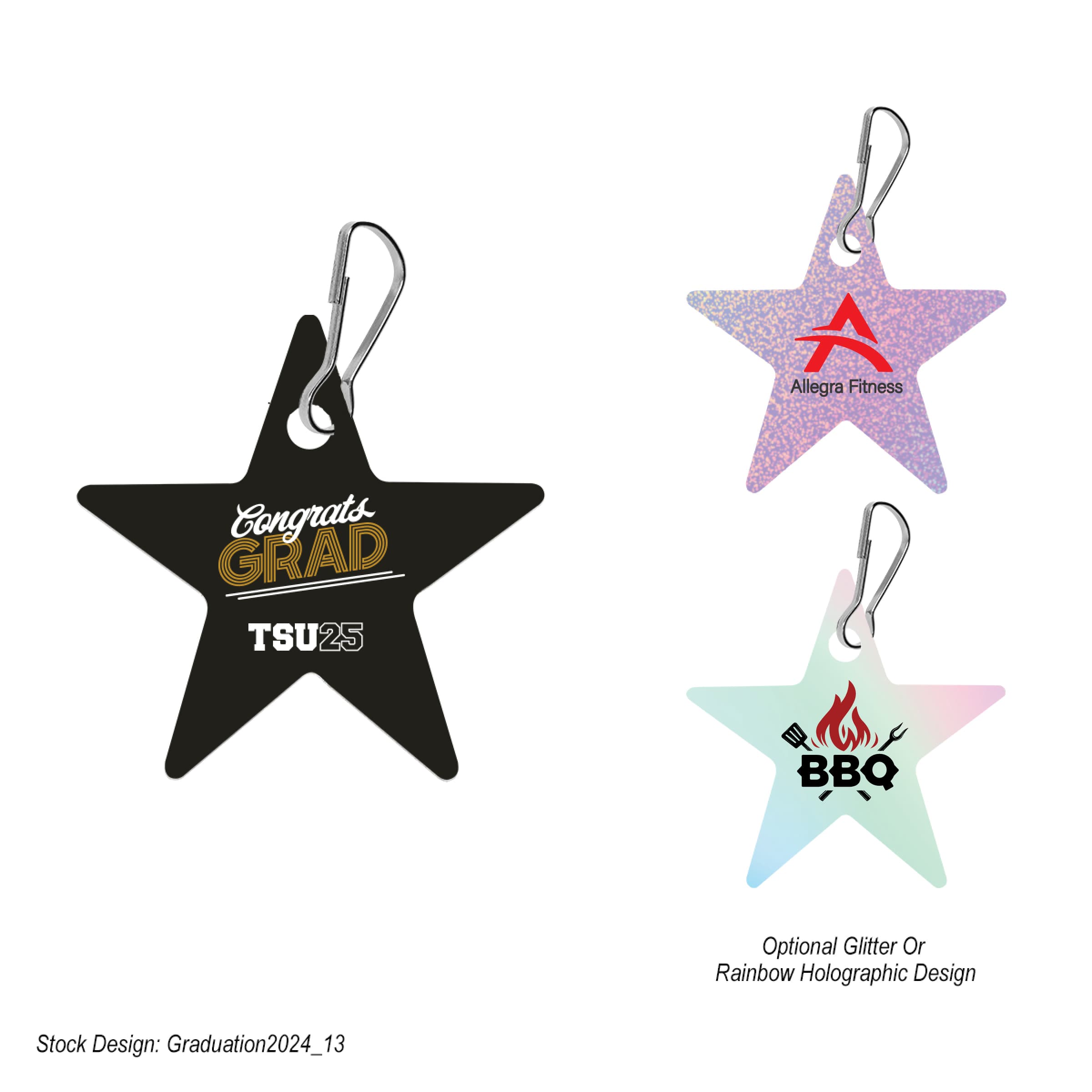 Acrylic Zipper Pull - Star - Image 1