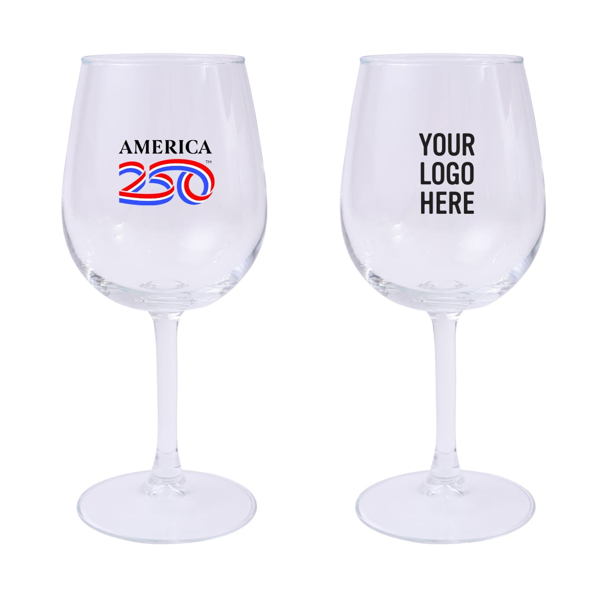 America250™ 12 Oz. Full Color Wine Glass - Image 1