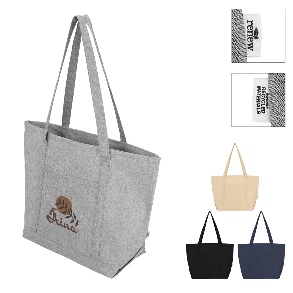 Arden 9 Oz. Recycled Cotton Starboard Tote Bag - Image 1