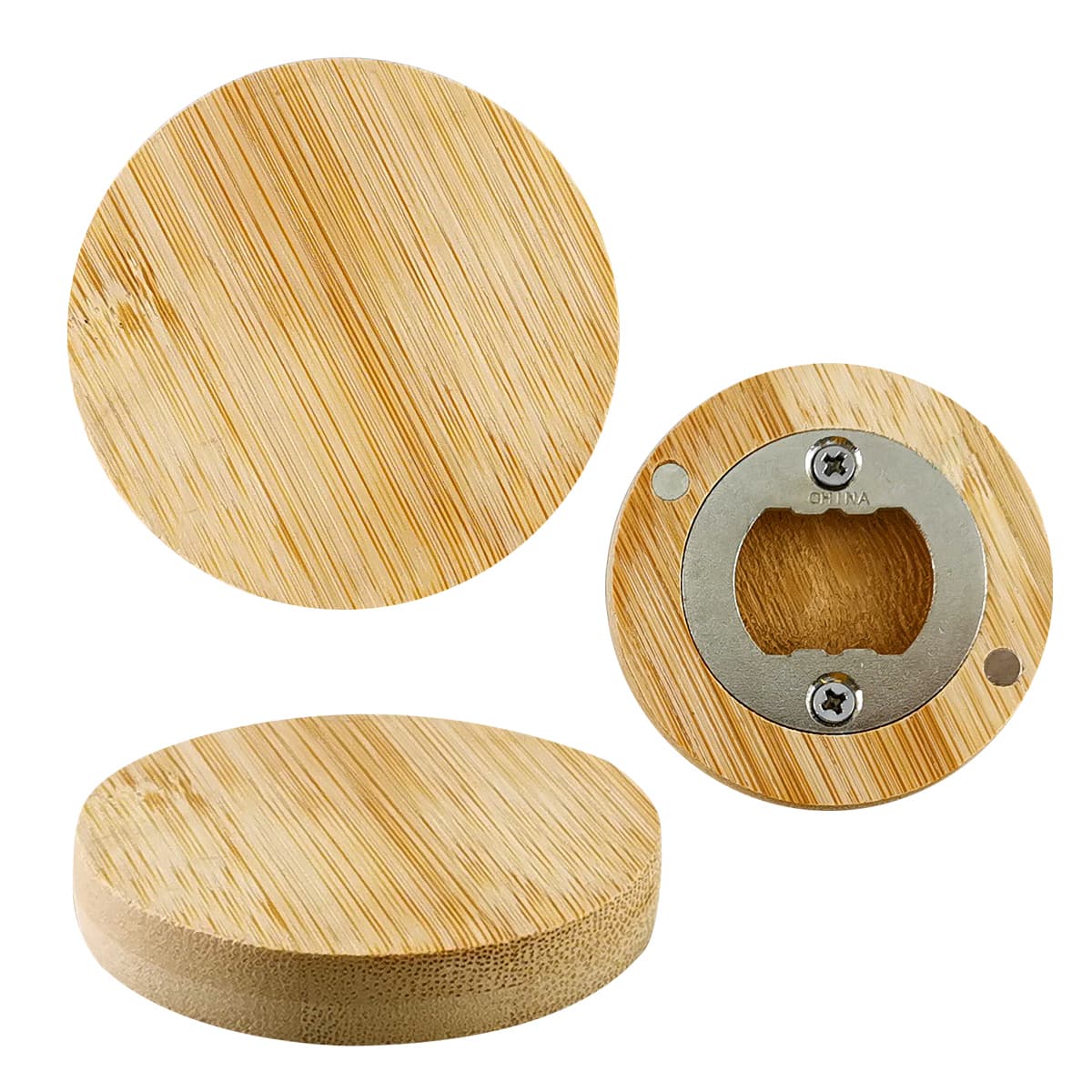 Bamboo Bottle Opener Magnet - Image 1