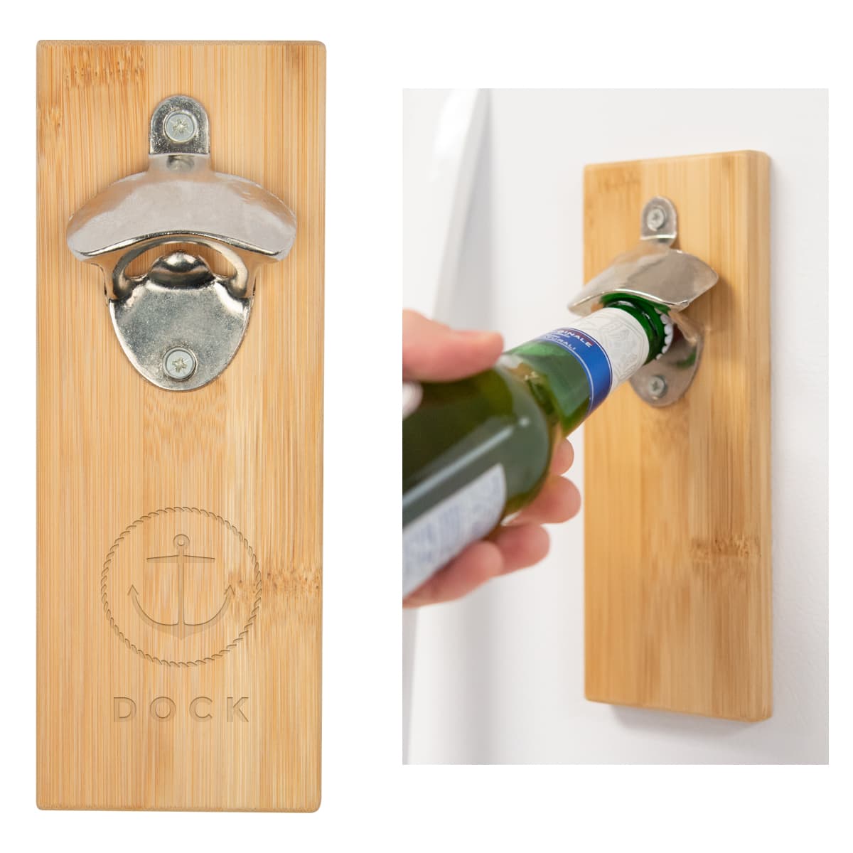 Bamboo Wall Mounted Bottle Opener - Image 1
