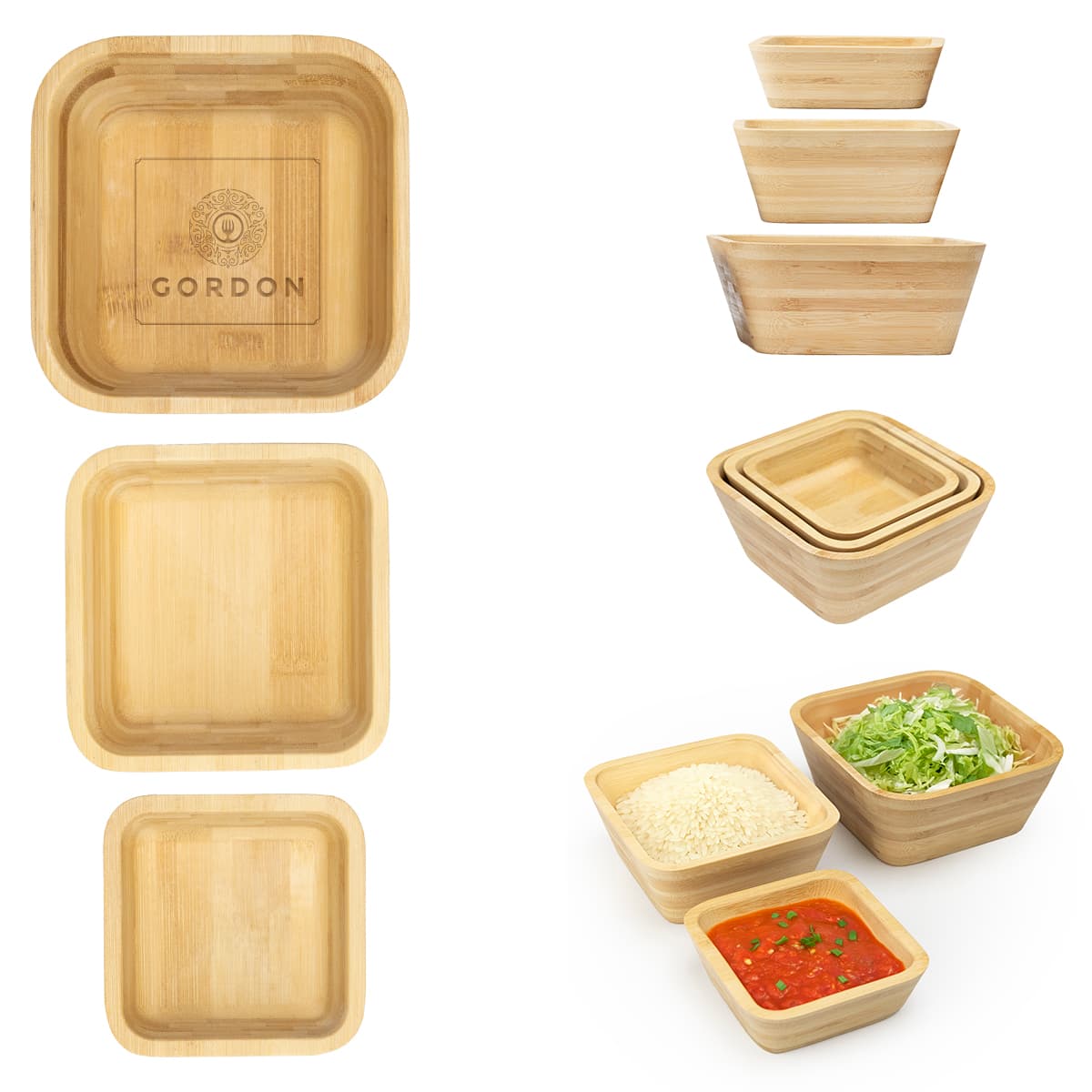 Bombay Bamboo Nesting Bowl Set - Image 1