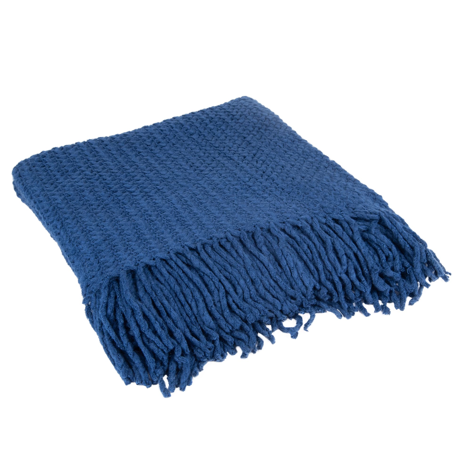 Chunky Knit Blanket With Fringe