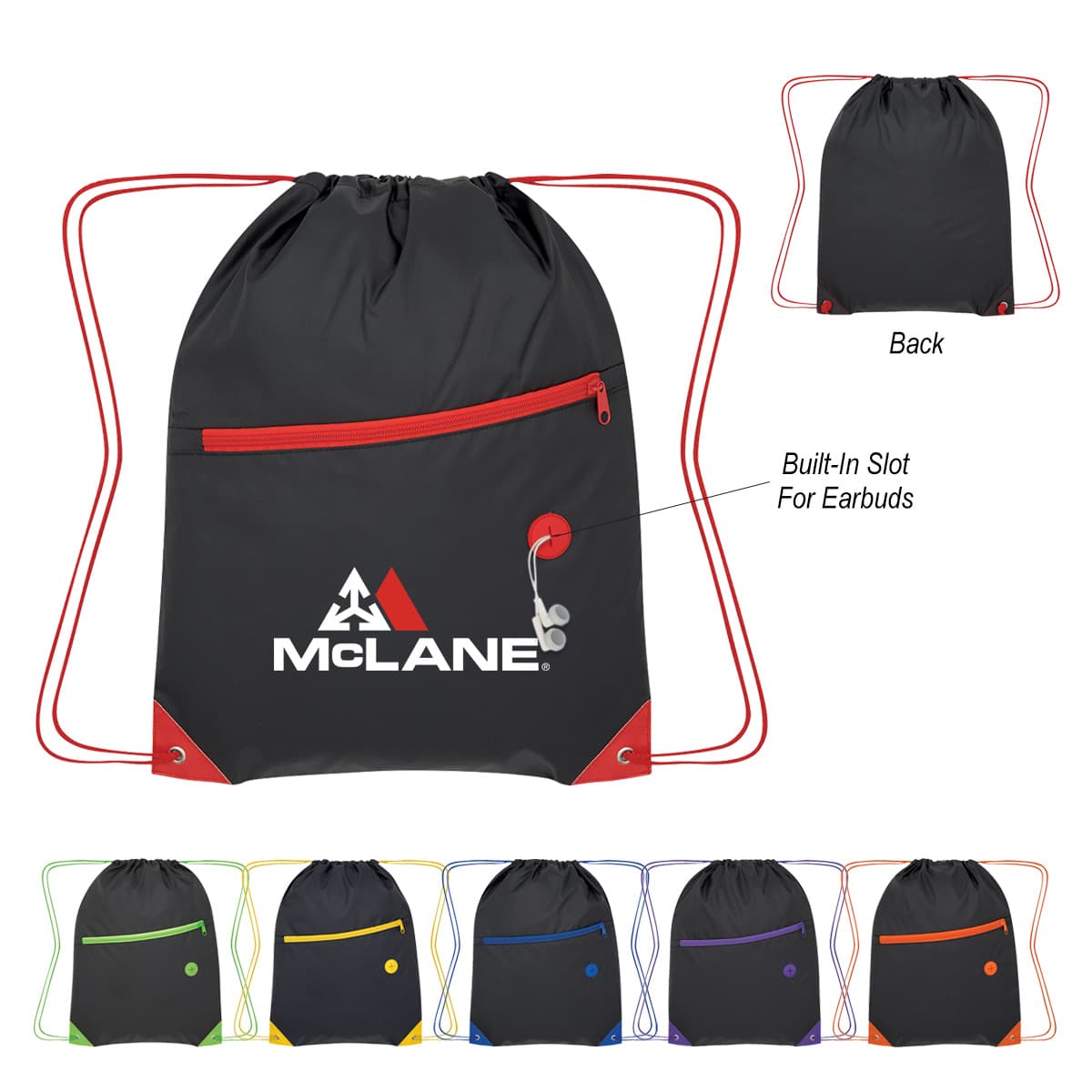 Color Pop Recycled Drawstring Bag