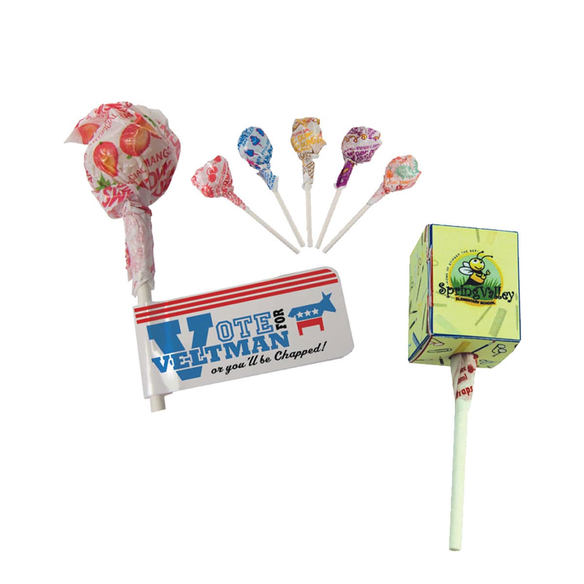 Dum Dum Pop with Flag or Four Color Process Box