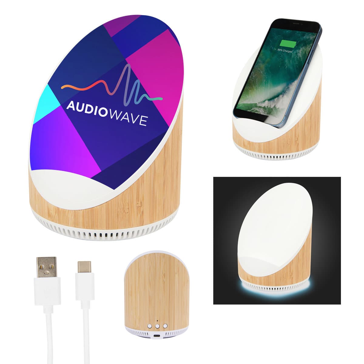 Edgewood Bamboo Speaker & Wireless Charger - Image 1