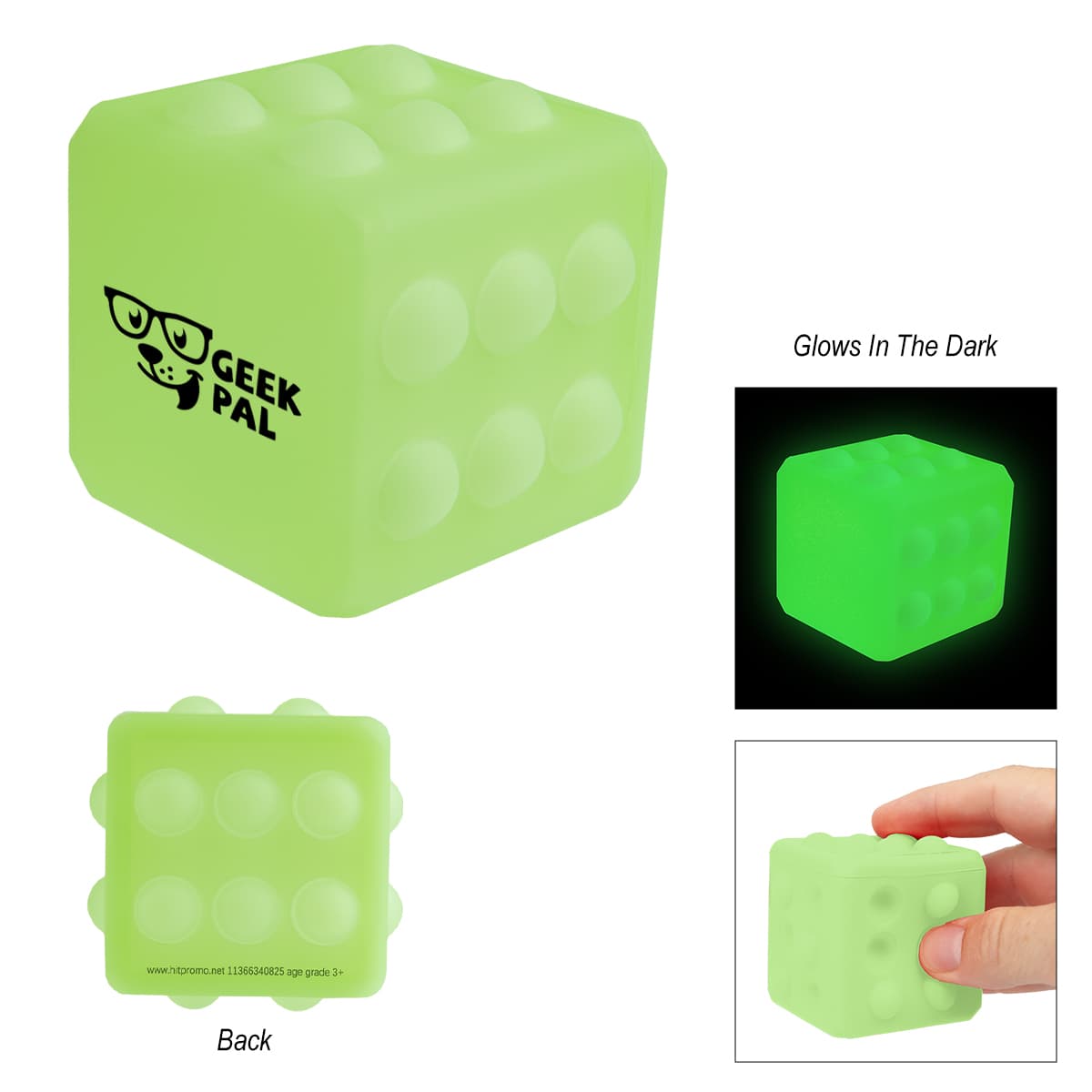 Glow-In-The-Dark Push Pop Cube - Image 1