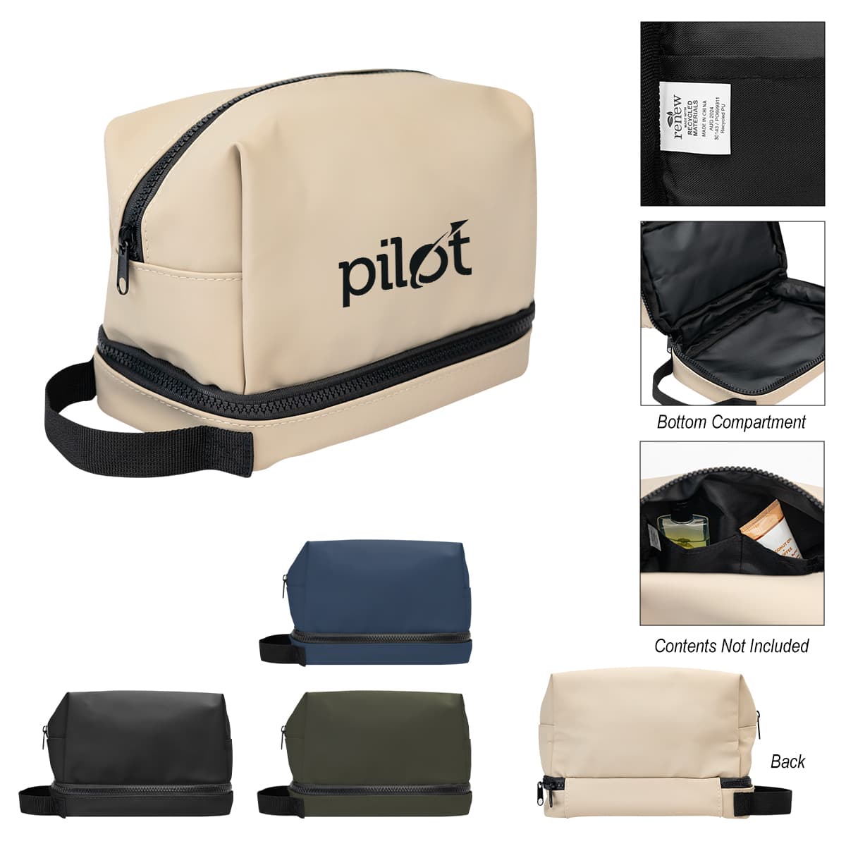 Hudson rPET Leatherette Toiletry Bag - Image 1