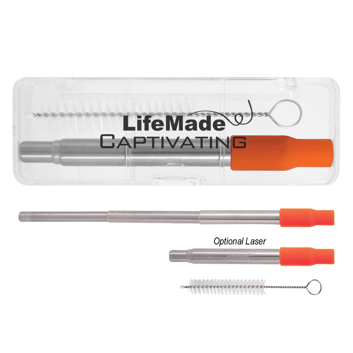 Hurley Collapsible Stainless Steel Straw In Travel Case - Image 1