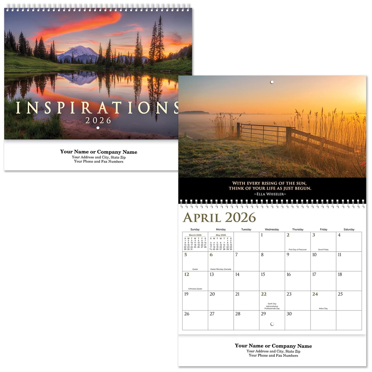 Inspirations Spiral Wall Calendar - Image 1
