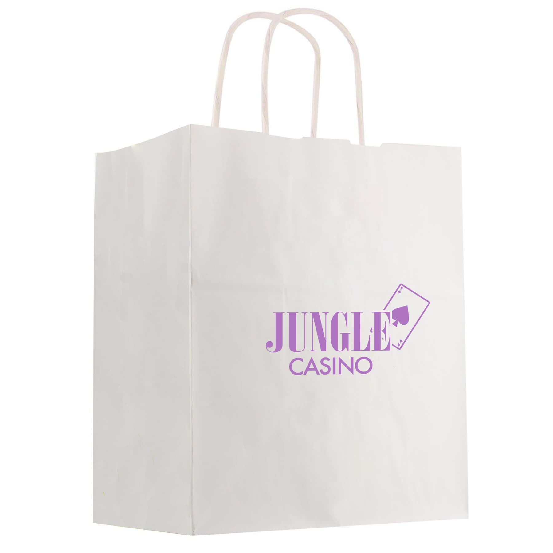 Kraft Paper White Shopping Bag - 13" x 17" - Image 1