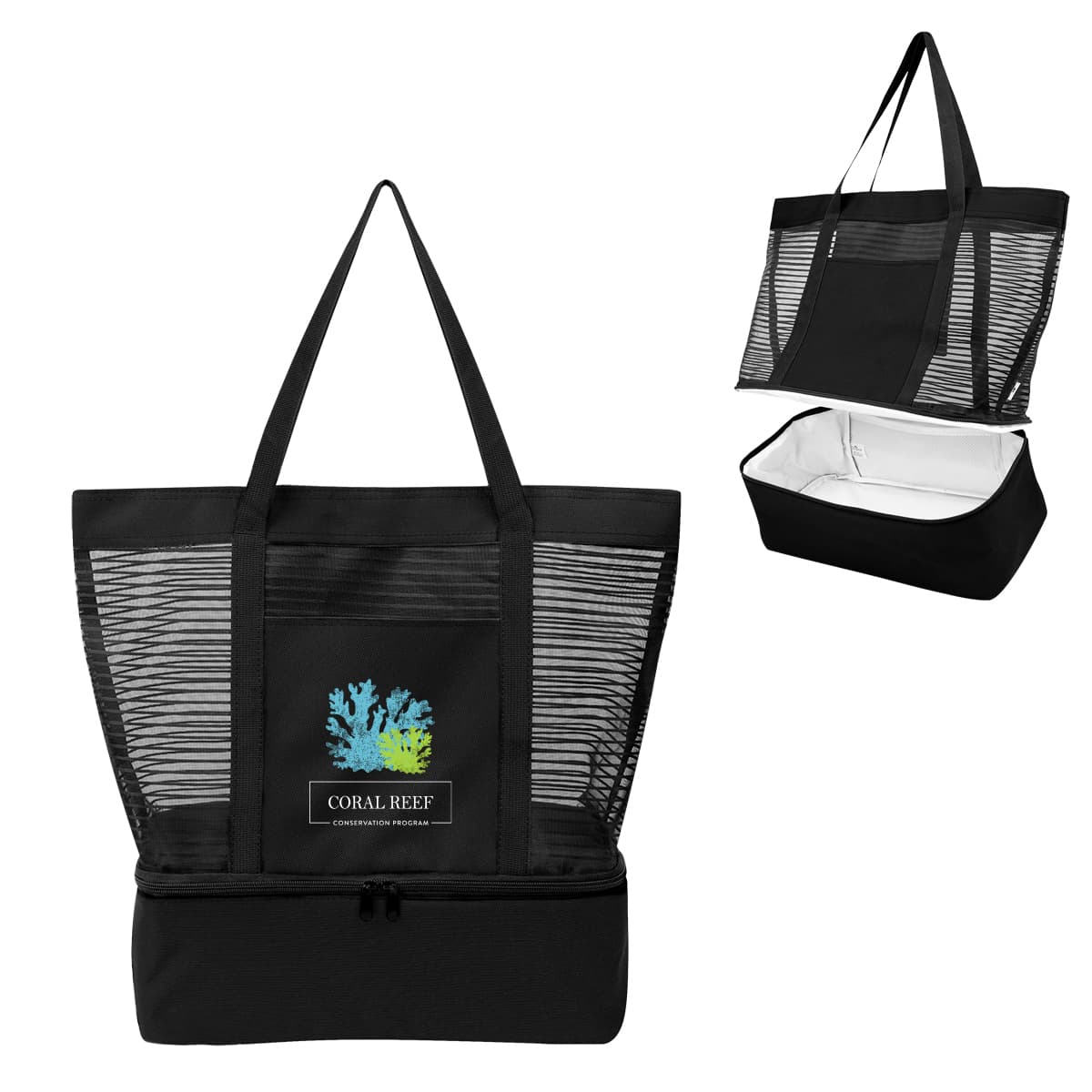 Marley rPET Mesh Tote Bag With Cooler - Image 1