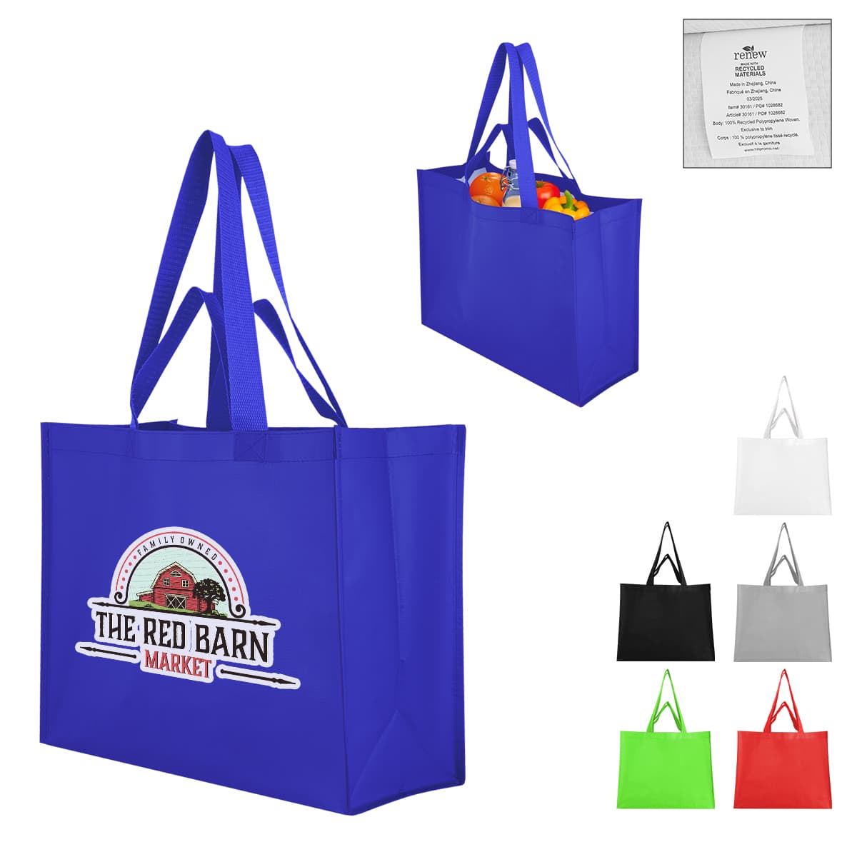 Matte Laminated Recycled Non-Woven Dual Handle Shopper Tote Bag - Image 1