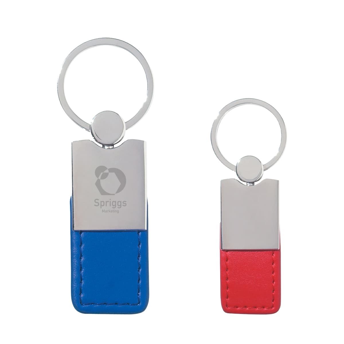 Metal/Simulated Leather Key Tag - Image 1