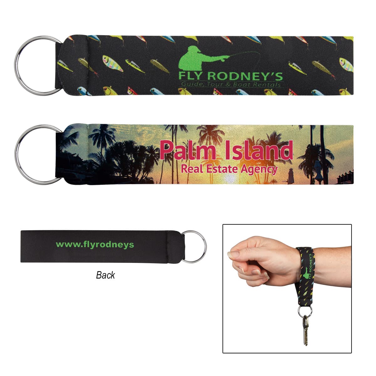Neoprene Wristband With Key Ring - Image 1