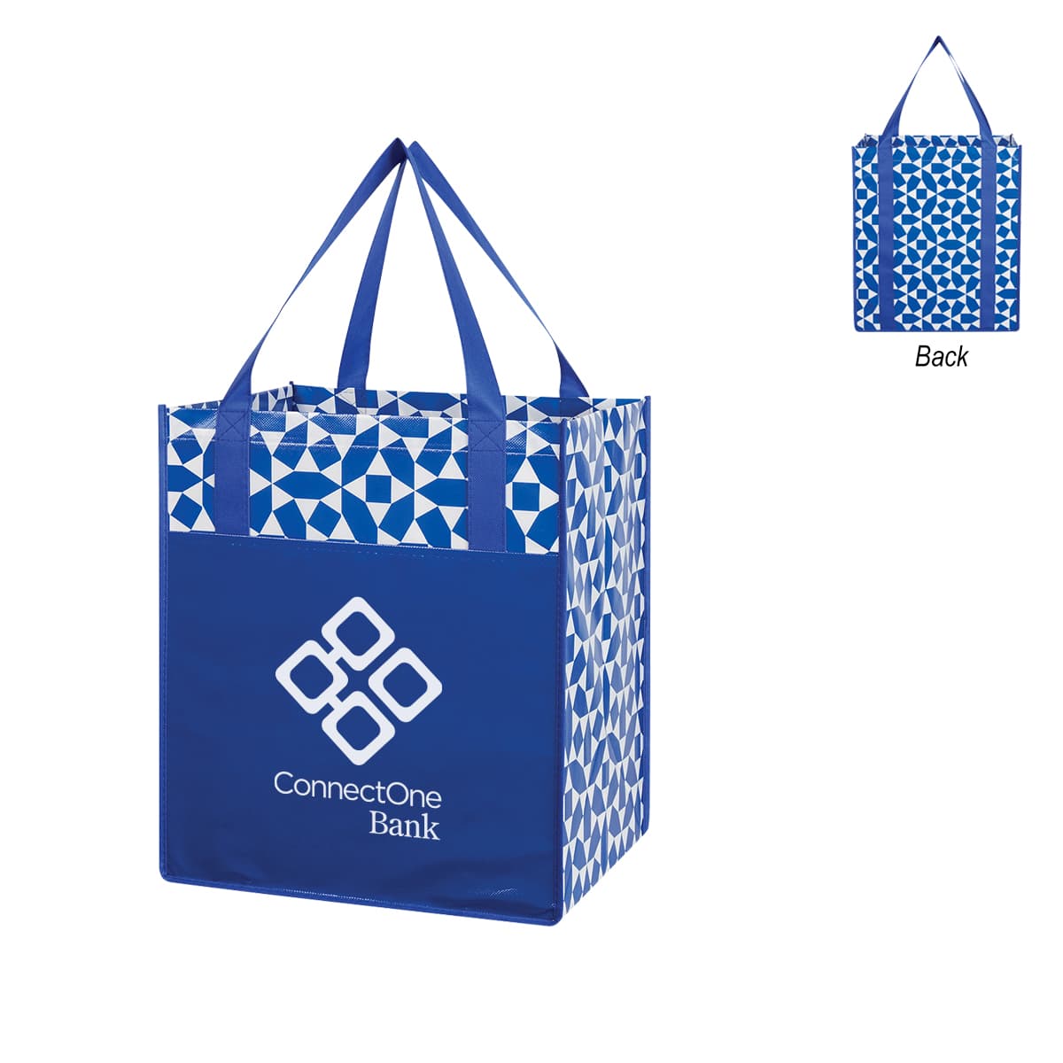 Non-Woven Geometric Shopping Tote Bag - Image 1