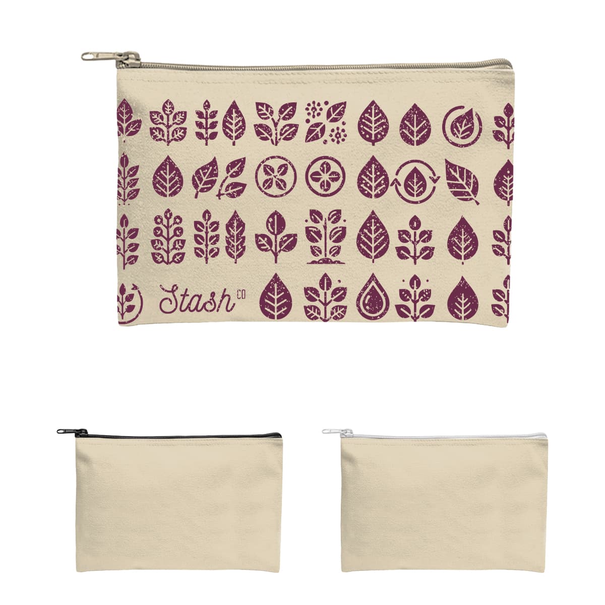 Recycled Canvas Zippered Pouch - Image 1