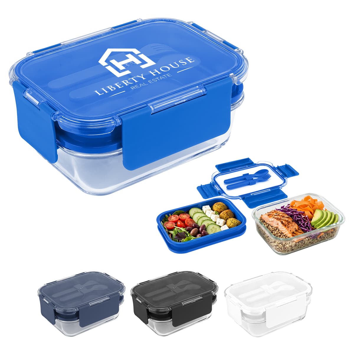 Recycled Double Decker Glass Bento Box - Image 1