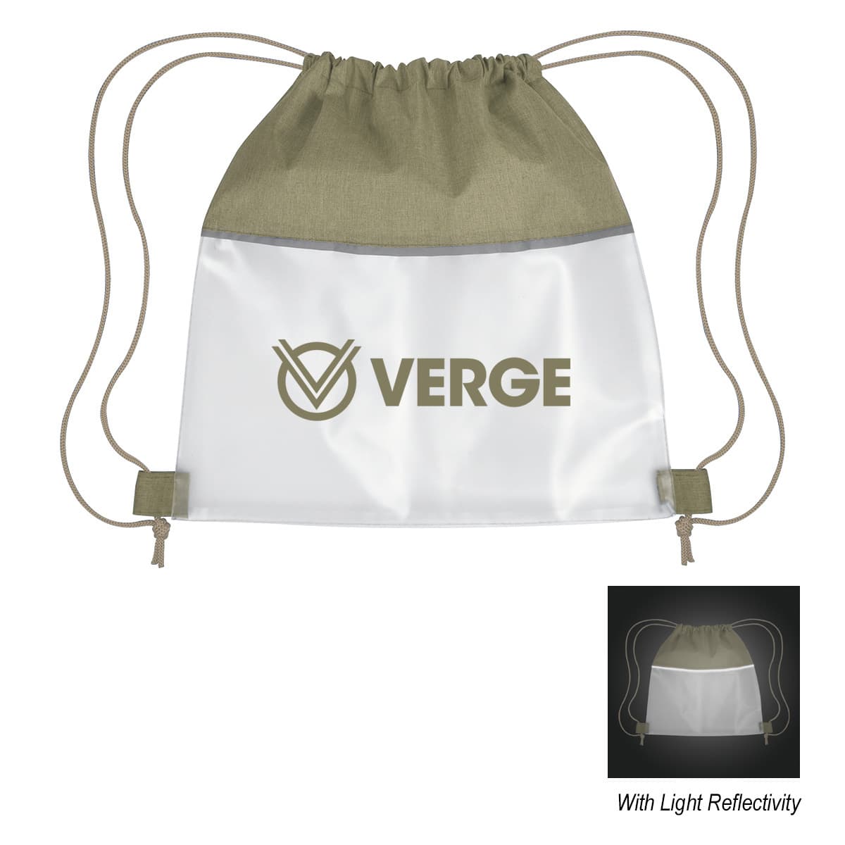 Reflective Heathered Frost Drawstring Bag - Image 1