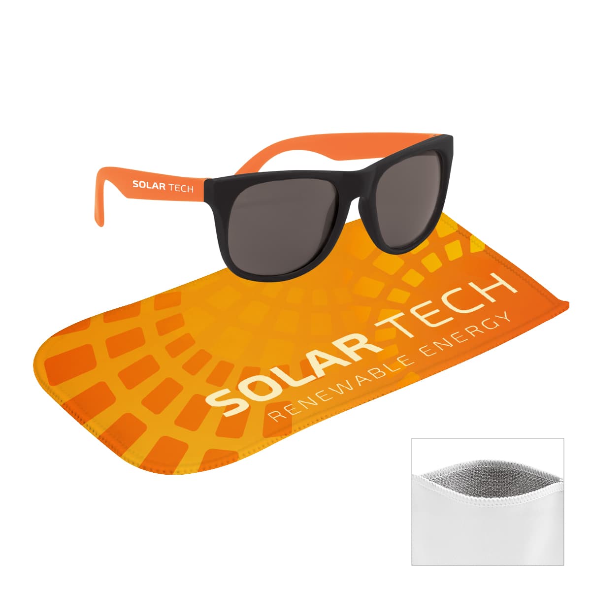 Rubberized Sunglasses With Rpet Microfiber Sunglass Pouch - Image 1