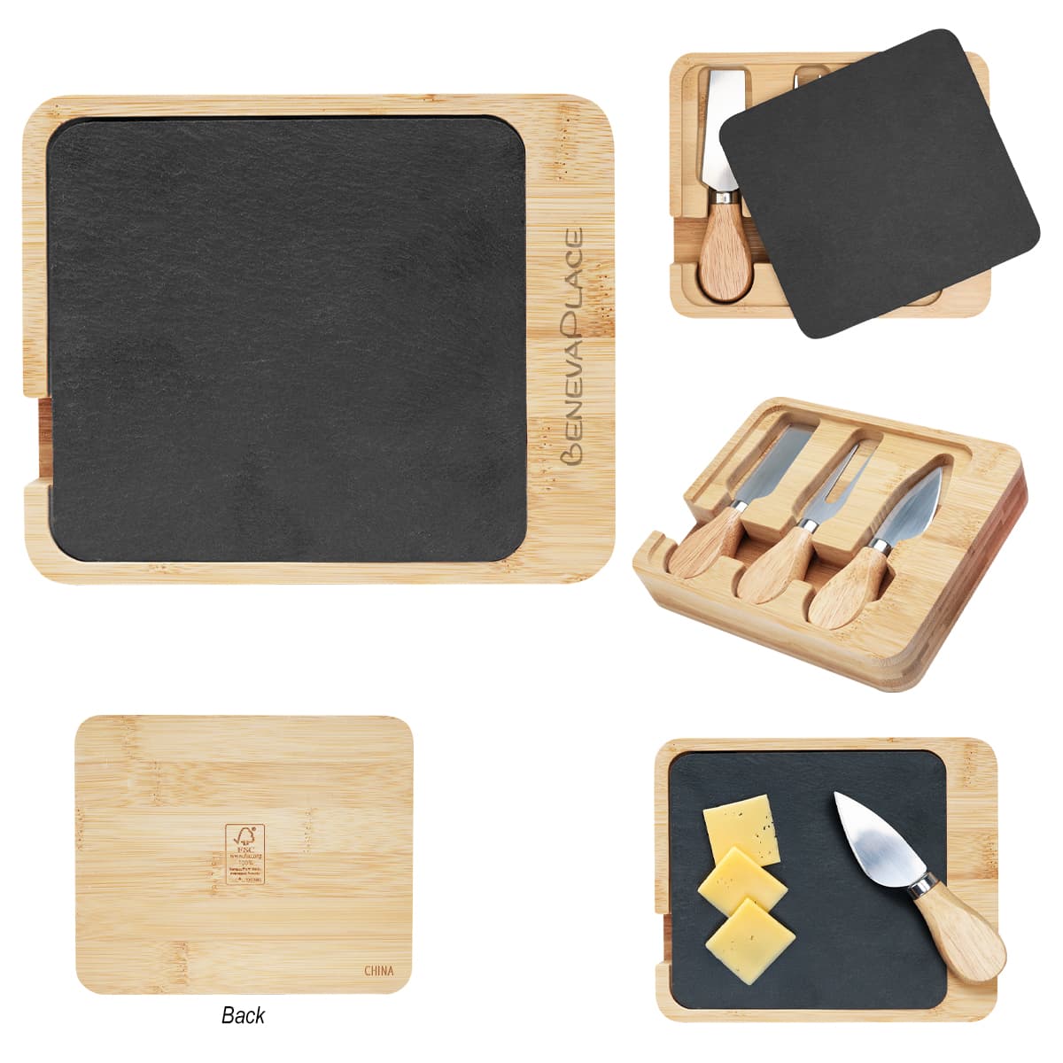 Slate & Bamboo Cheese Server Set - Image 1