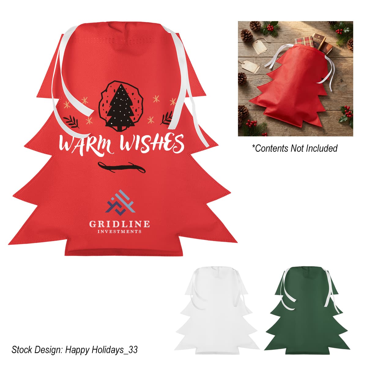 Tree Shaped Non-Woven Gift Bag - Image 1
