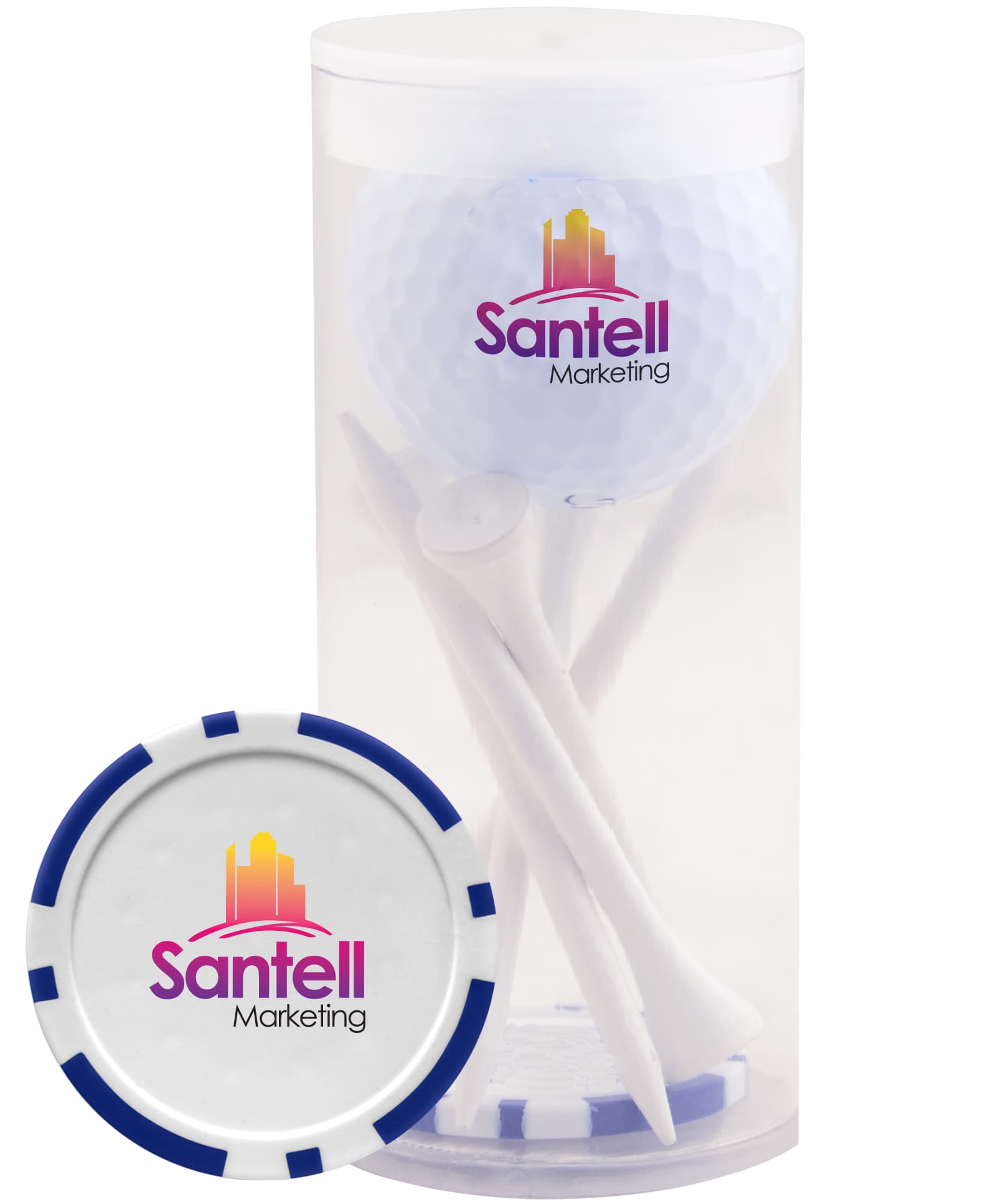 1-Ball 5-Tee Par Pack with Poker Chip Ball Marker - Image 1