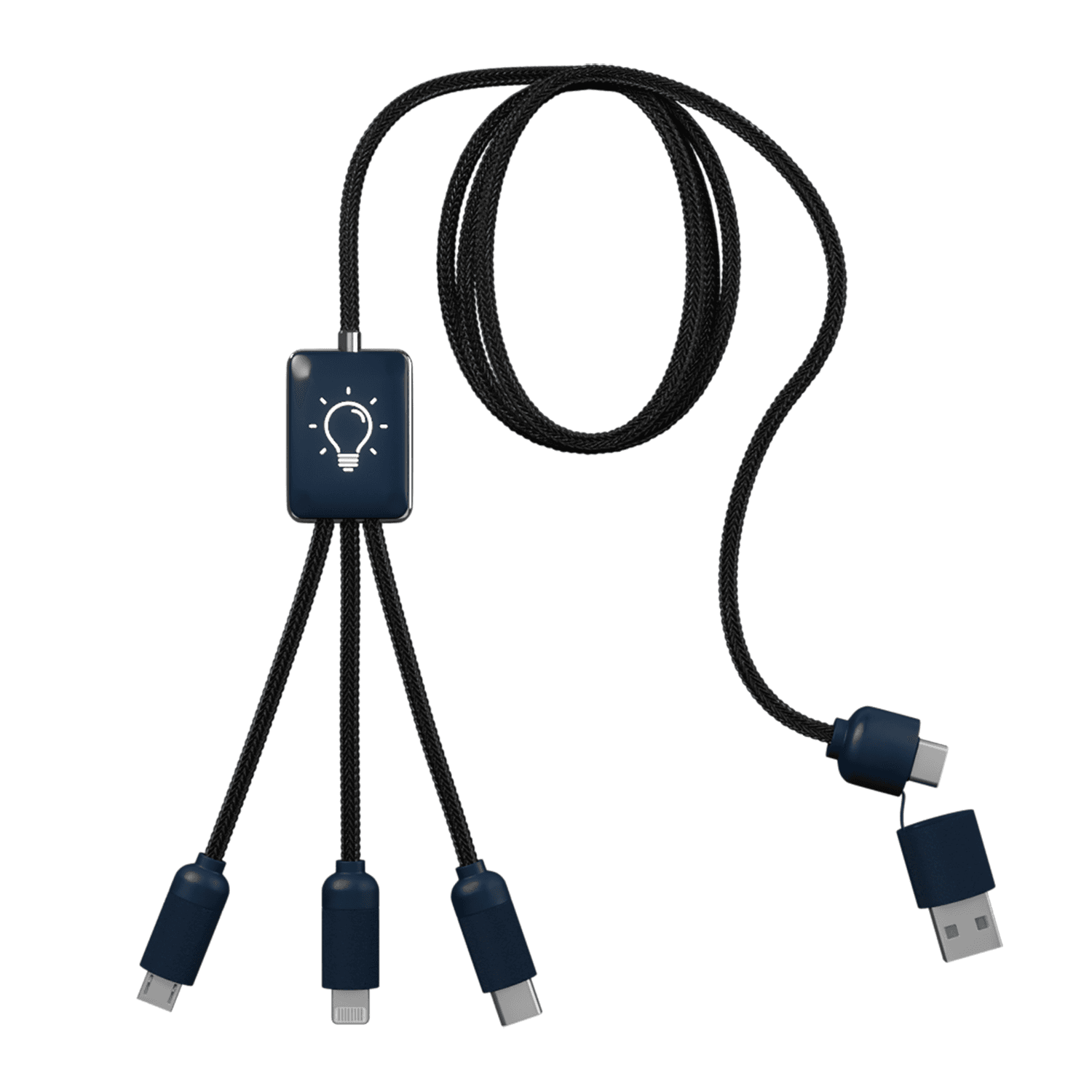 5-in-1 Charging Cable with Light-Up Logo - Image 1
