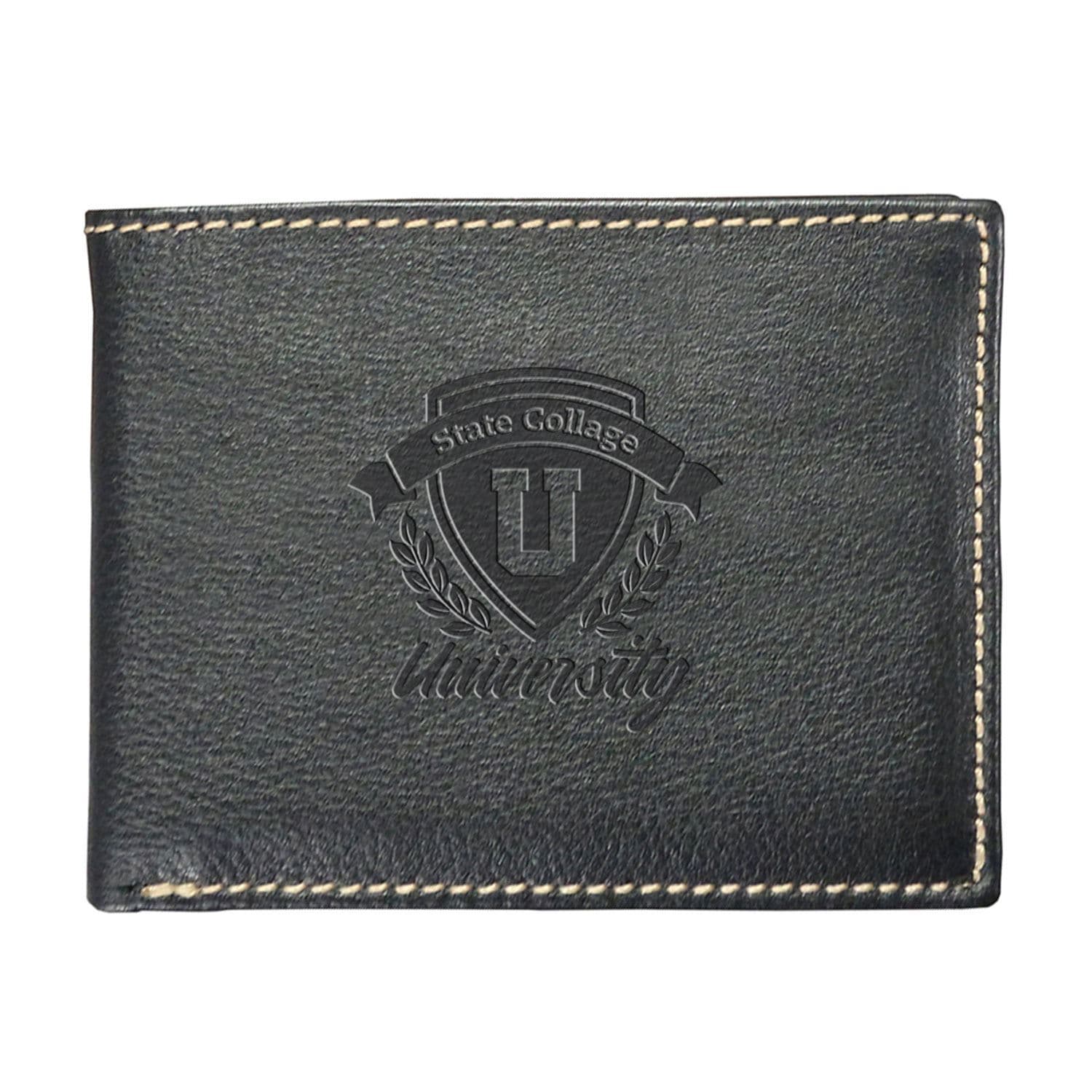 Andrew Philips® Leather Contrast Stitch Billfold Wallet - Image 1