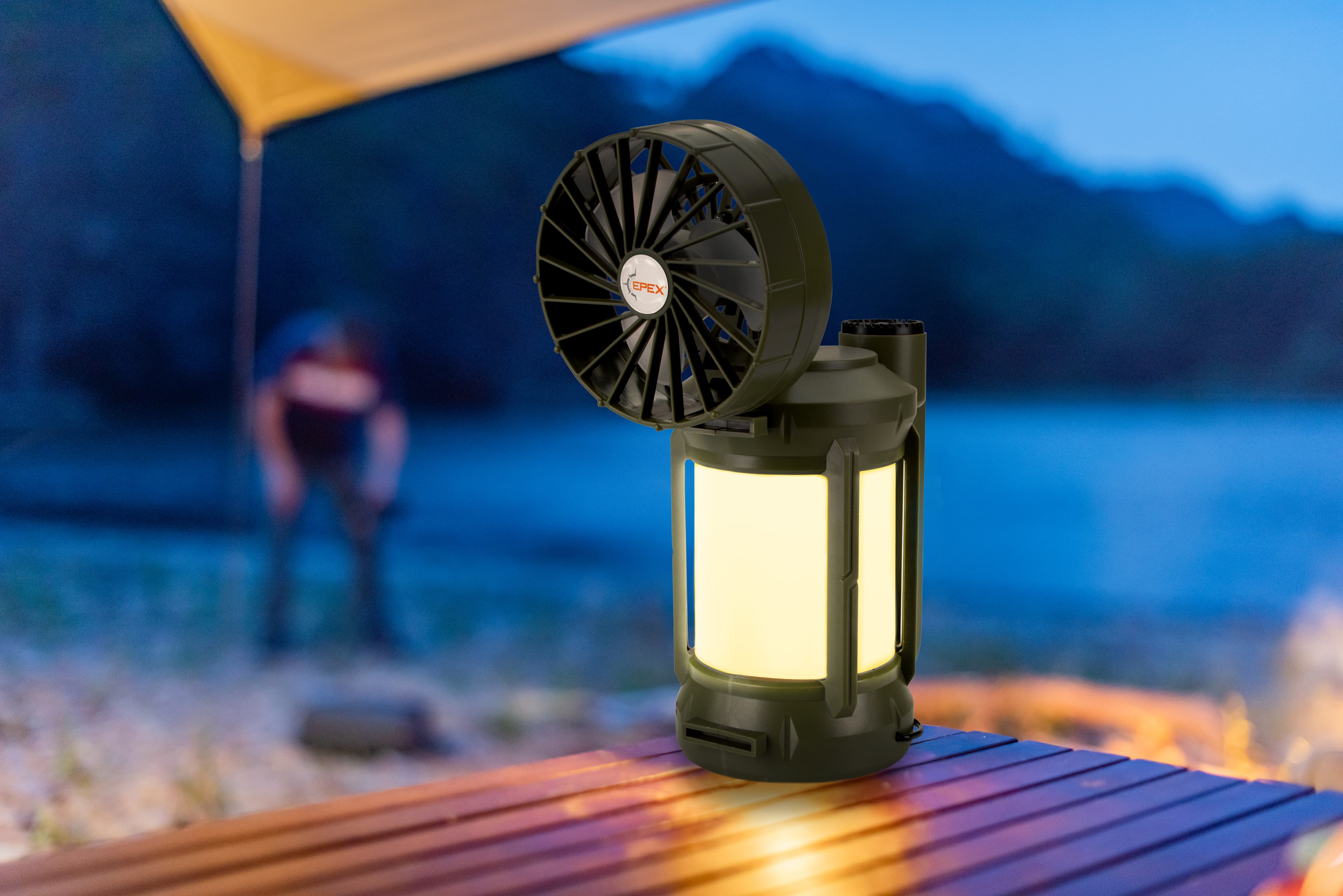 EPEX® Yuma Rechargeable Solar Camping Lantern and Fan