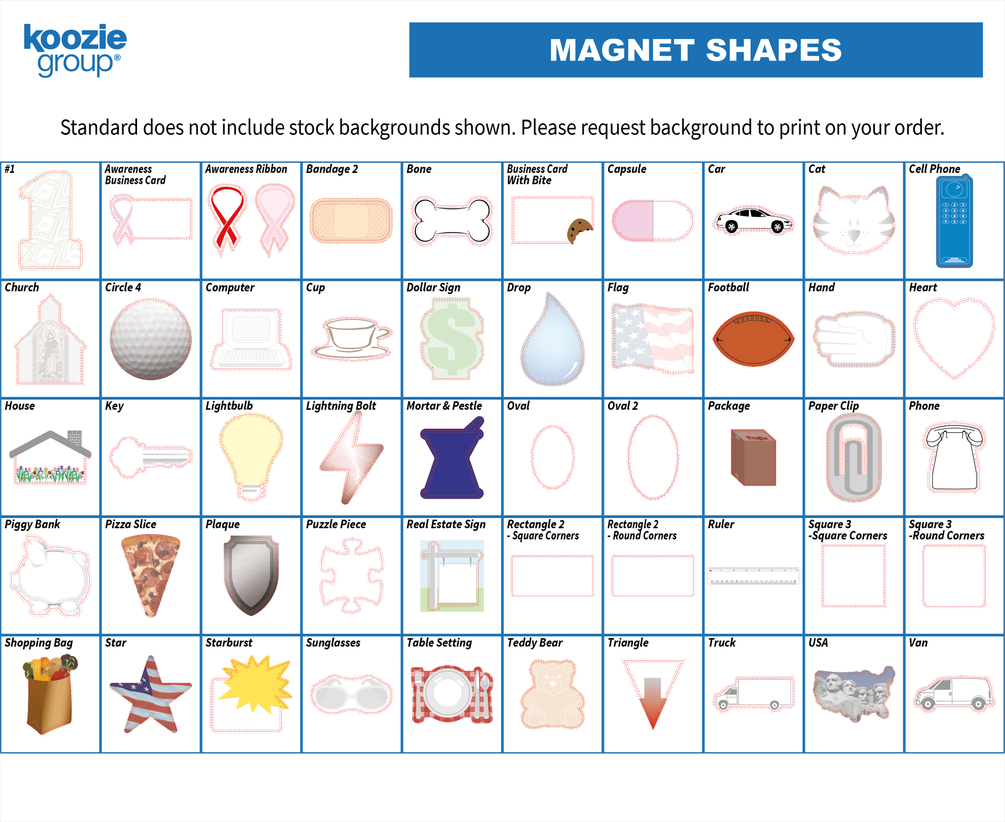 Good Value™ 20 Mil Medium Stock Shape Magnet - Image 1