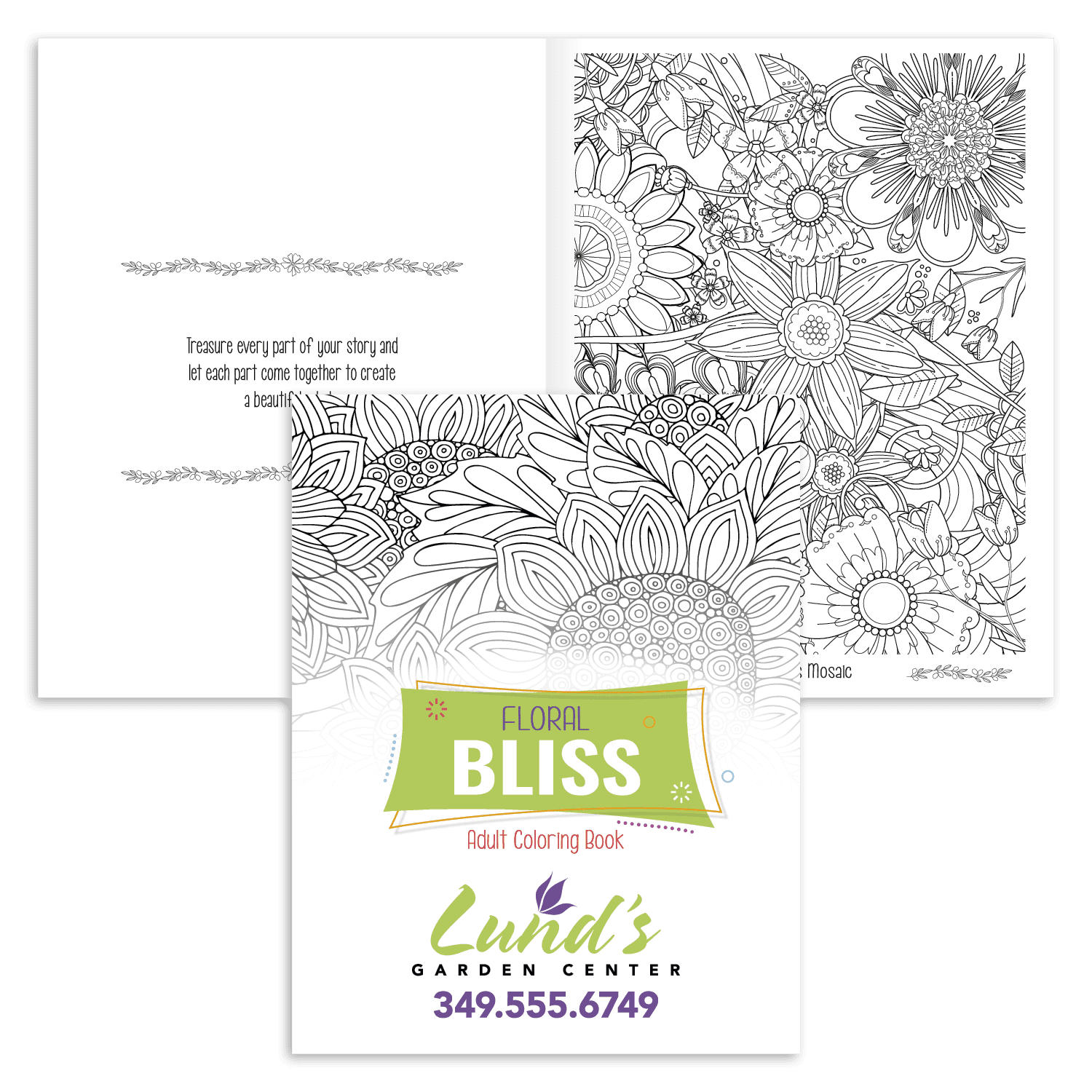 Good Value™ Floral Bliss Adult Coloring Book - Image 1