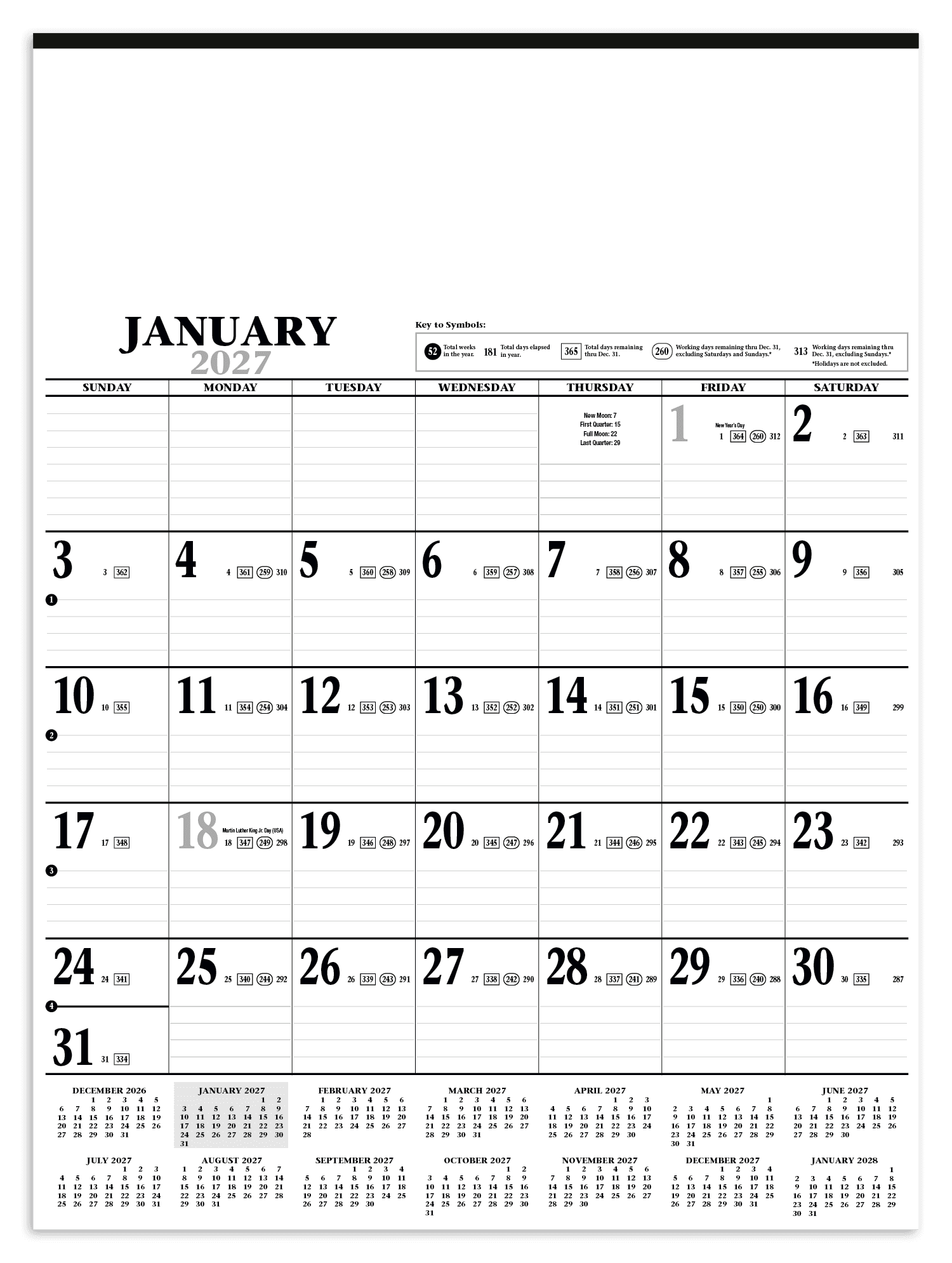 HotLine® Products Large Contractor Calendar - Image 1