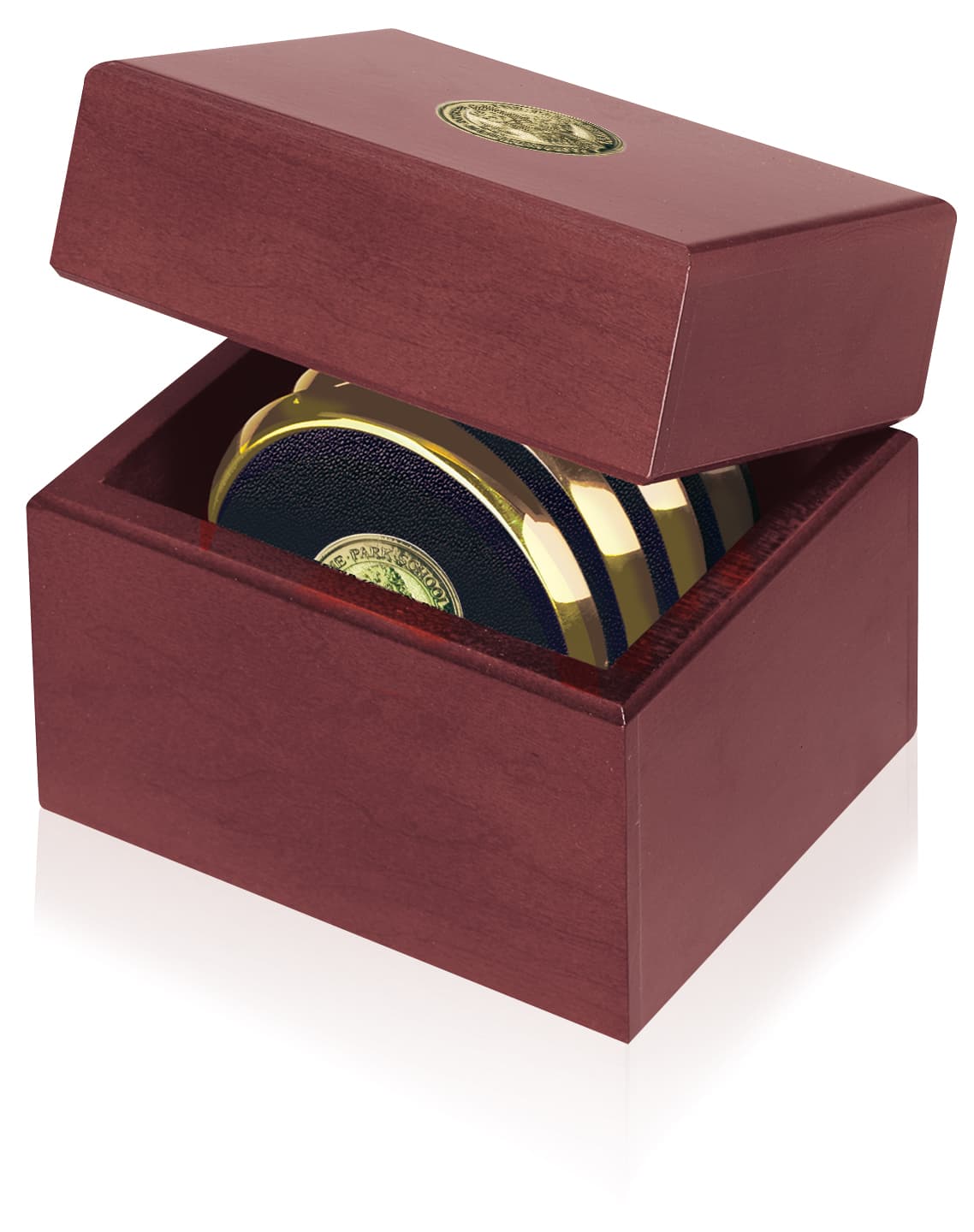 JAFFA® Four Coasters with Solid Cherry Chest - Image 1