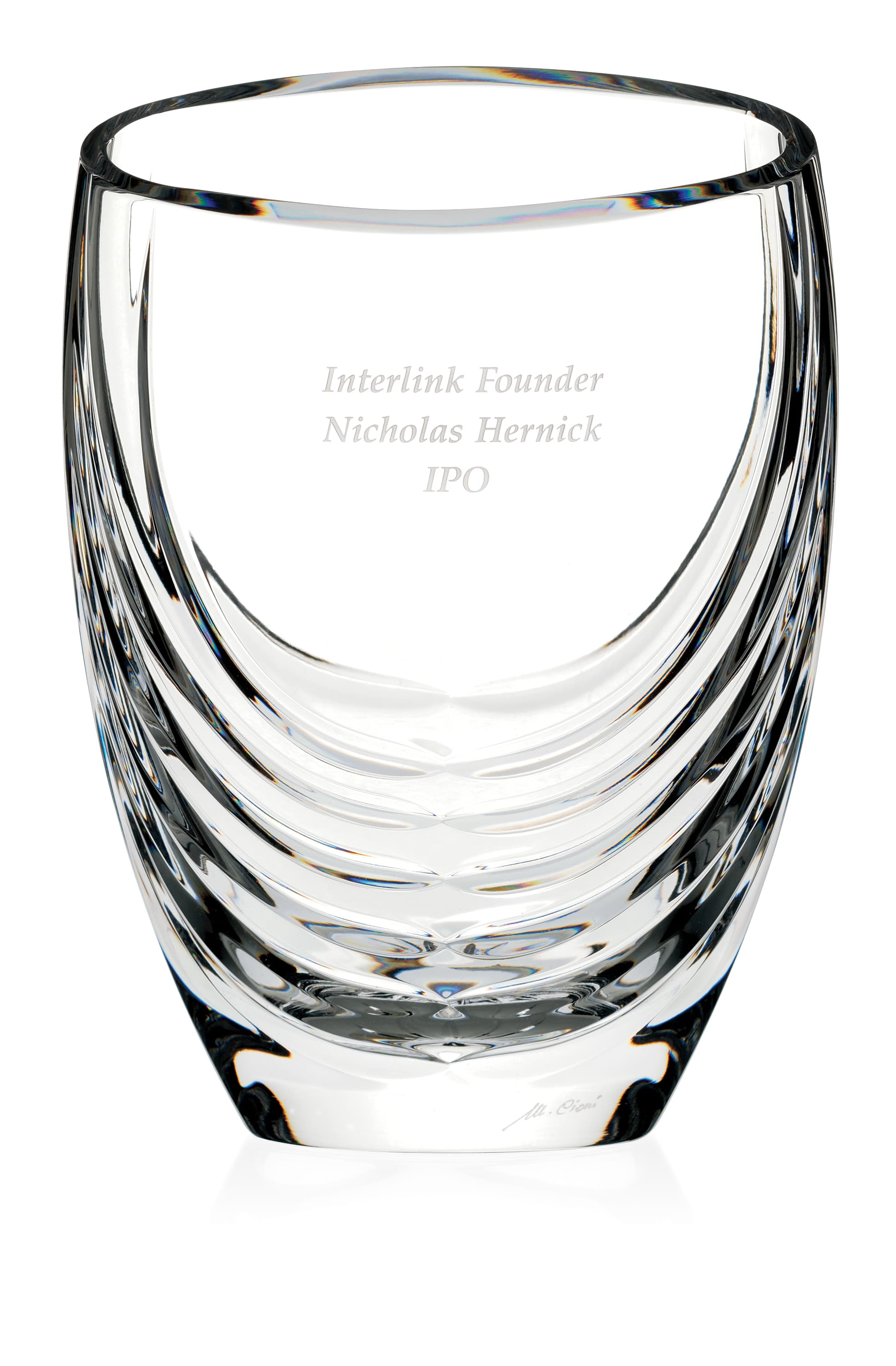 MARIO CIONI Siena Clear Crystal Vase