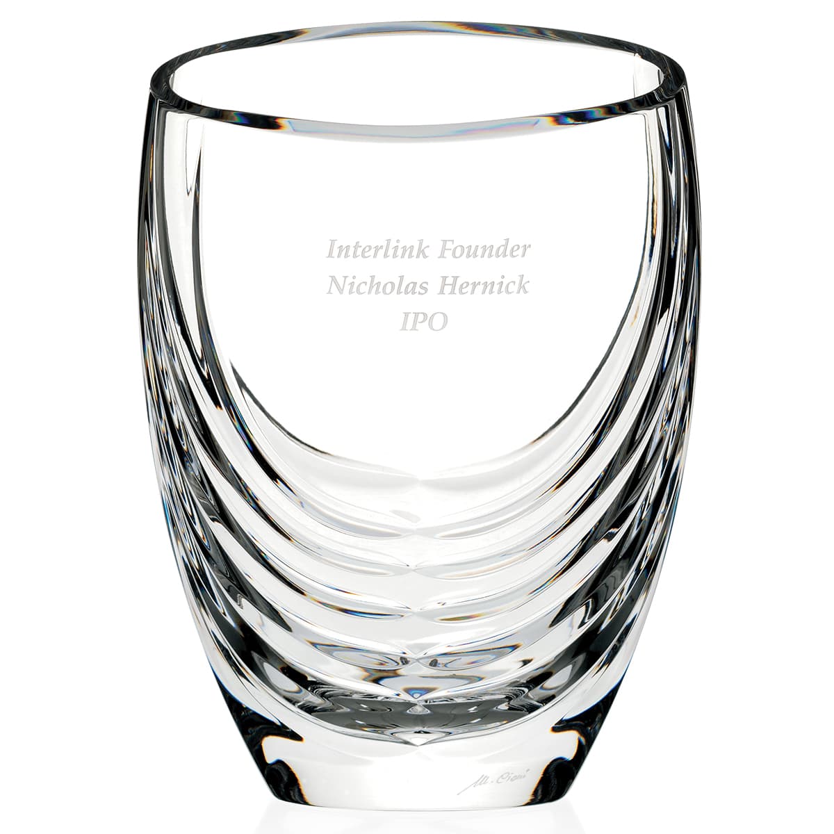 MARIO CIONI Siena Clear Crystal Vase - Image 1