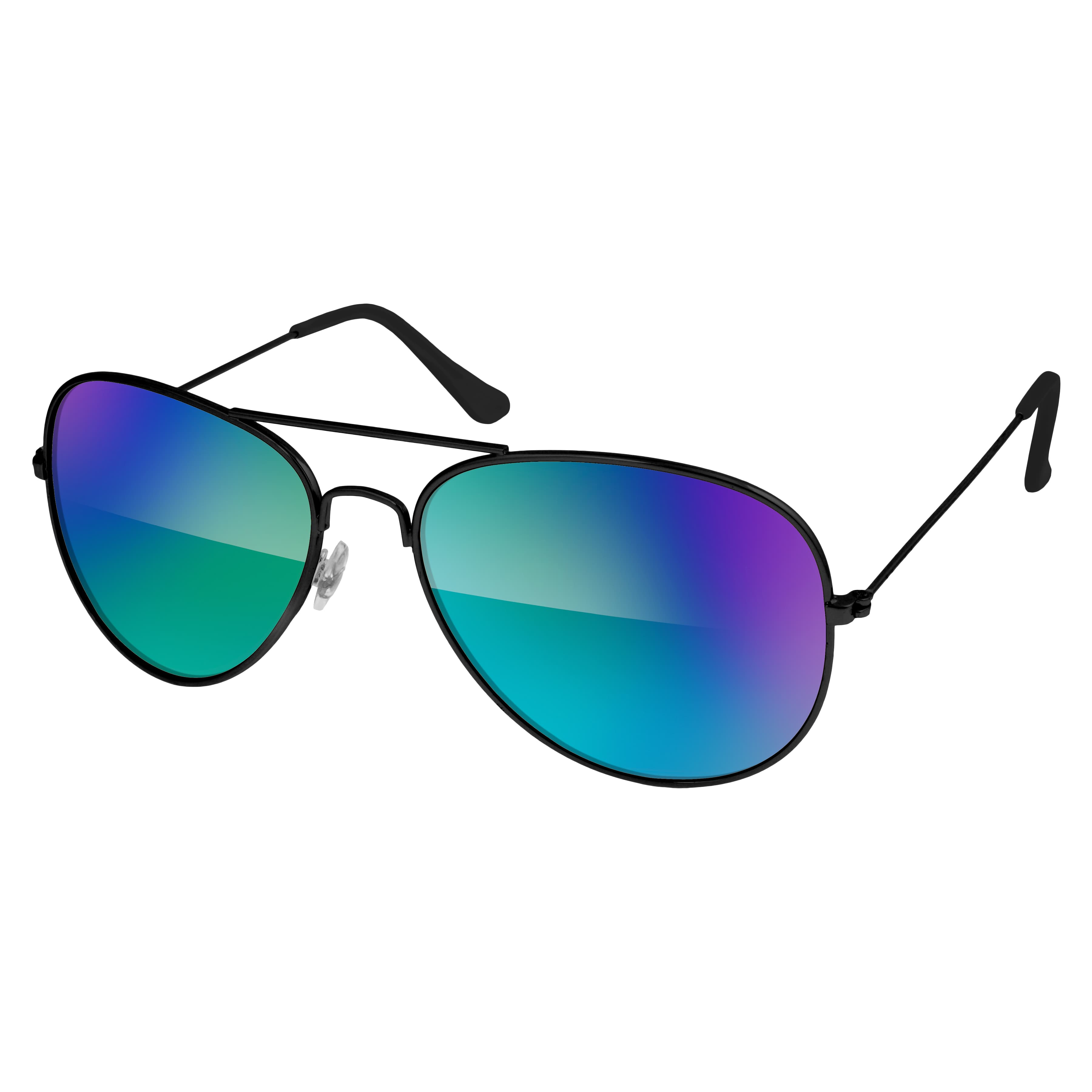 Metal Aviator Mirrored Sunglasses - Image 1