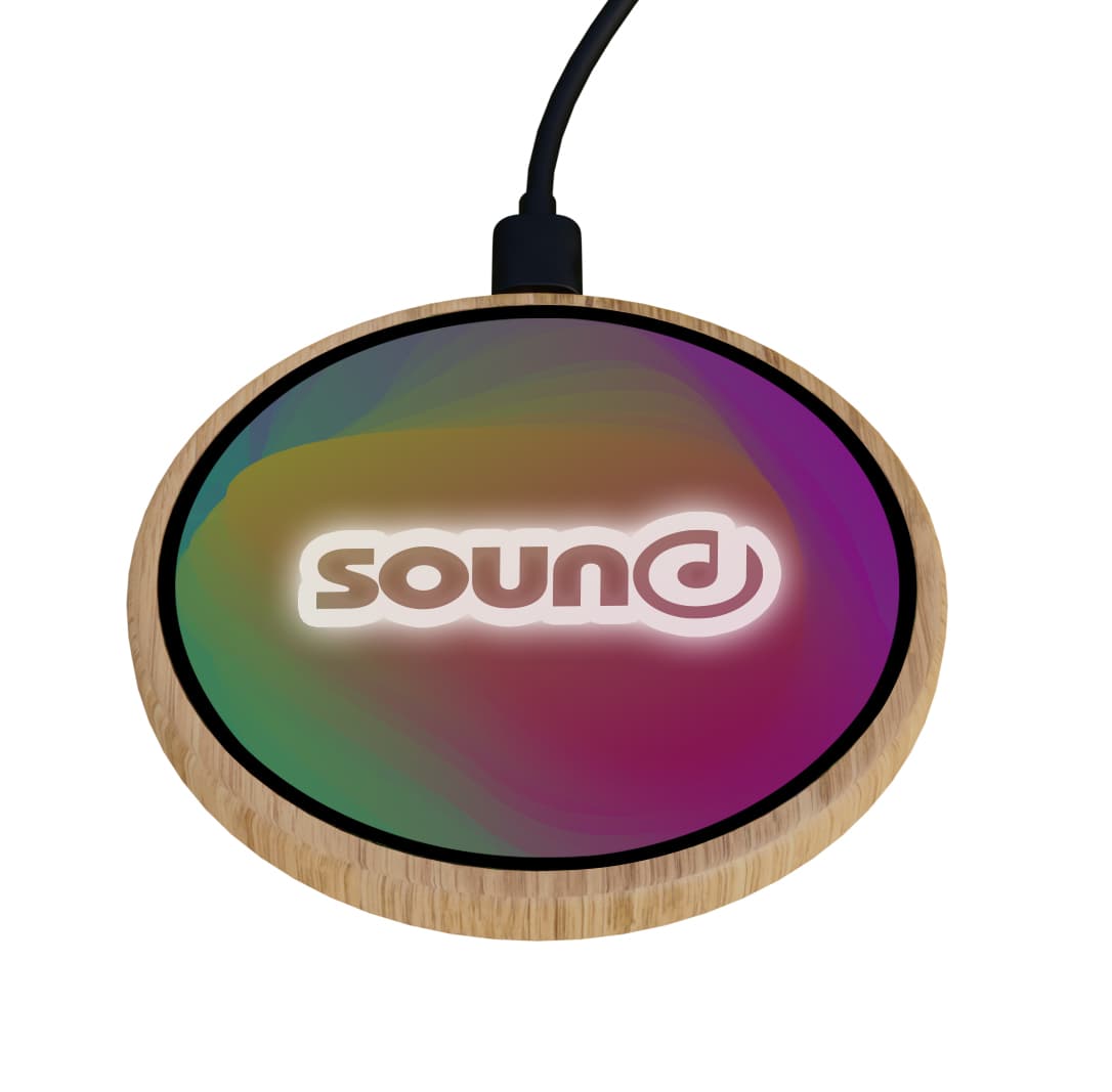 SCX Innovative Design™ Full-Color Bamboo 15W Wireless Charger - Image 1