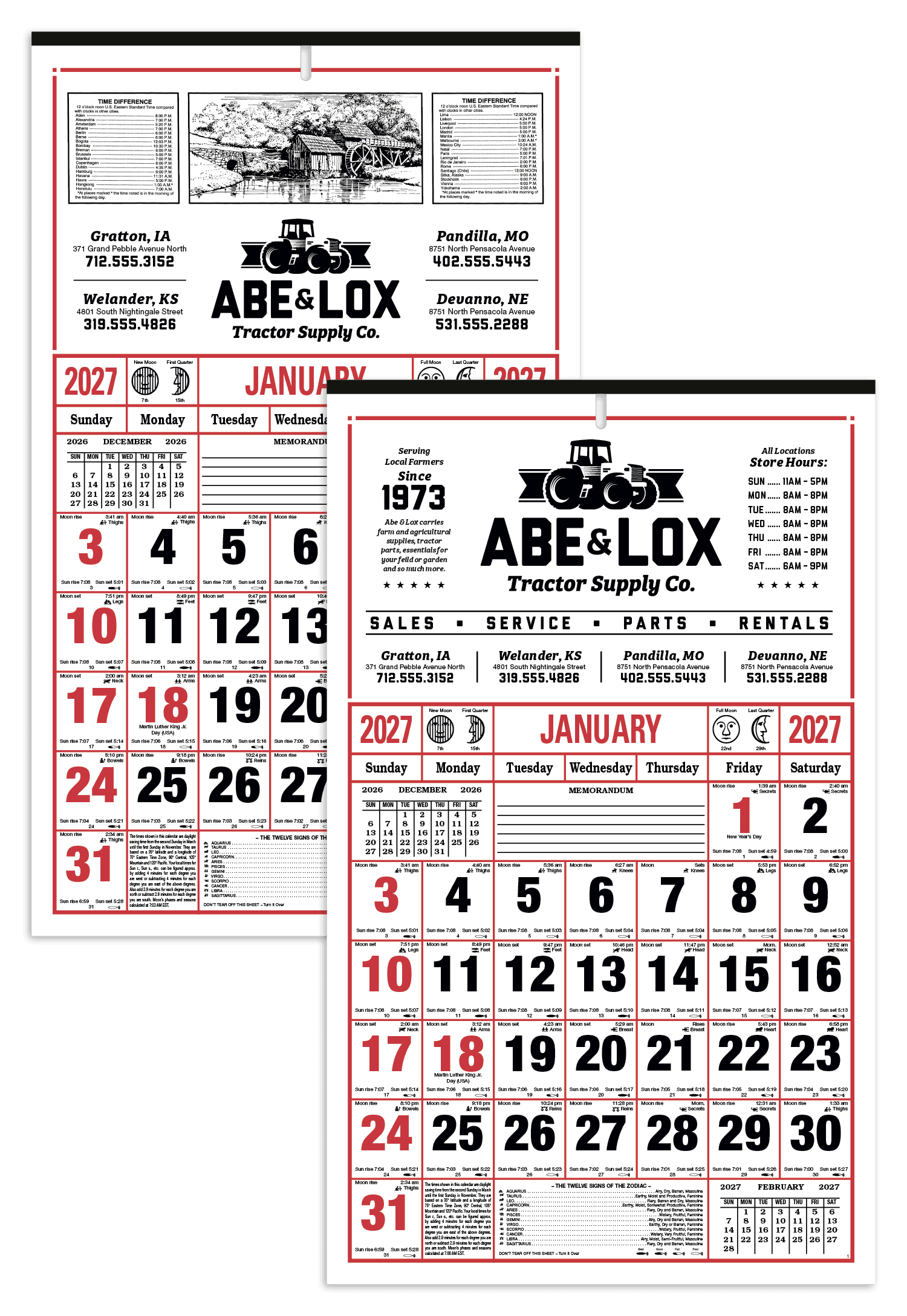 Skinner & Kennedy® 8-Sheet Almanac Calendar - Image 1
